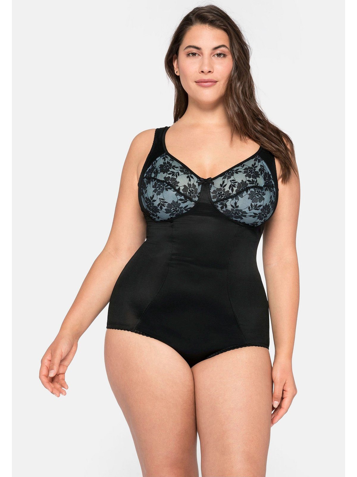 Body Sheego aus Shape-Effekt, mit Größen floraler Cups Große Spitze schwarz-blau