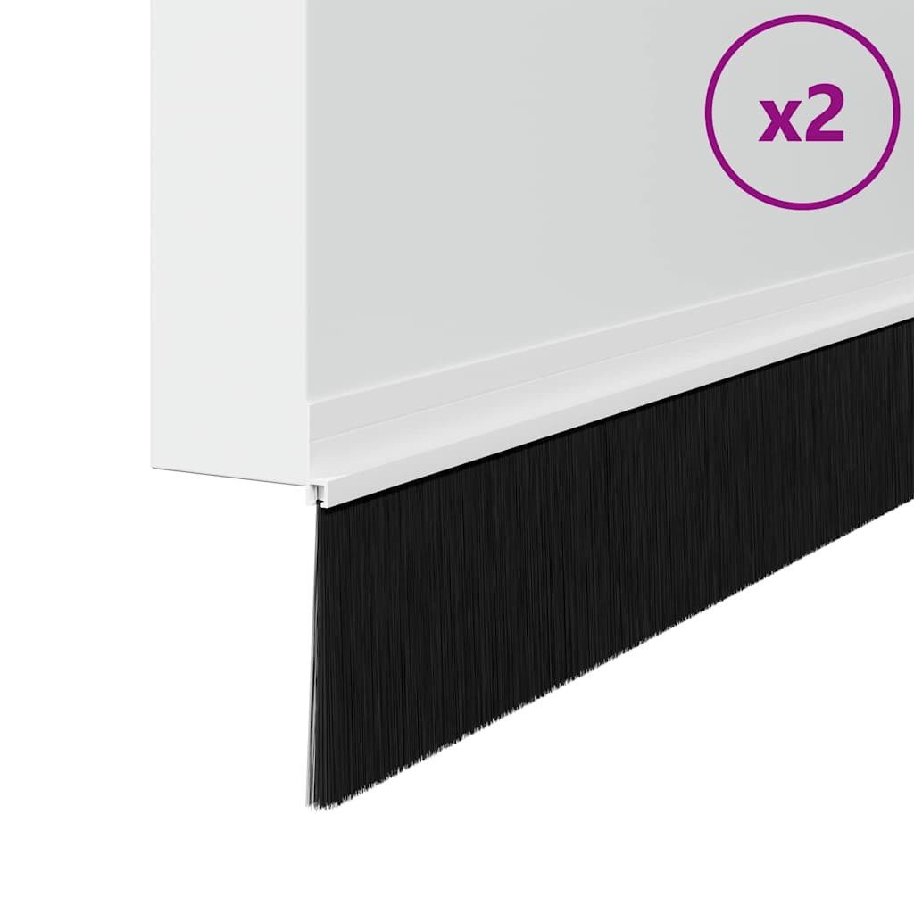 vidaXL Drückergarnitur Selbstklebende Türbürstendichtungen 2 pcs Weiß 100 cm, 2-tlg.
