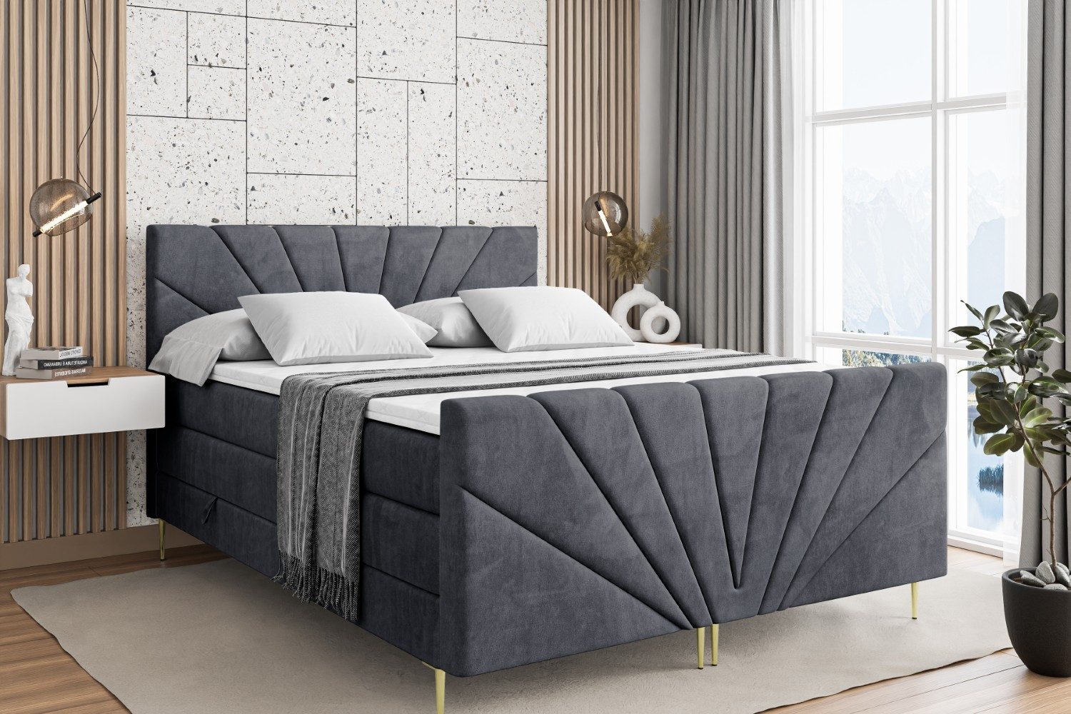 ALTDECOR Boxspringbett MILTIO-F-Z KING (Multipocket-Matratze H4, günstig online kaufen