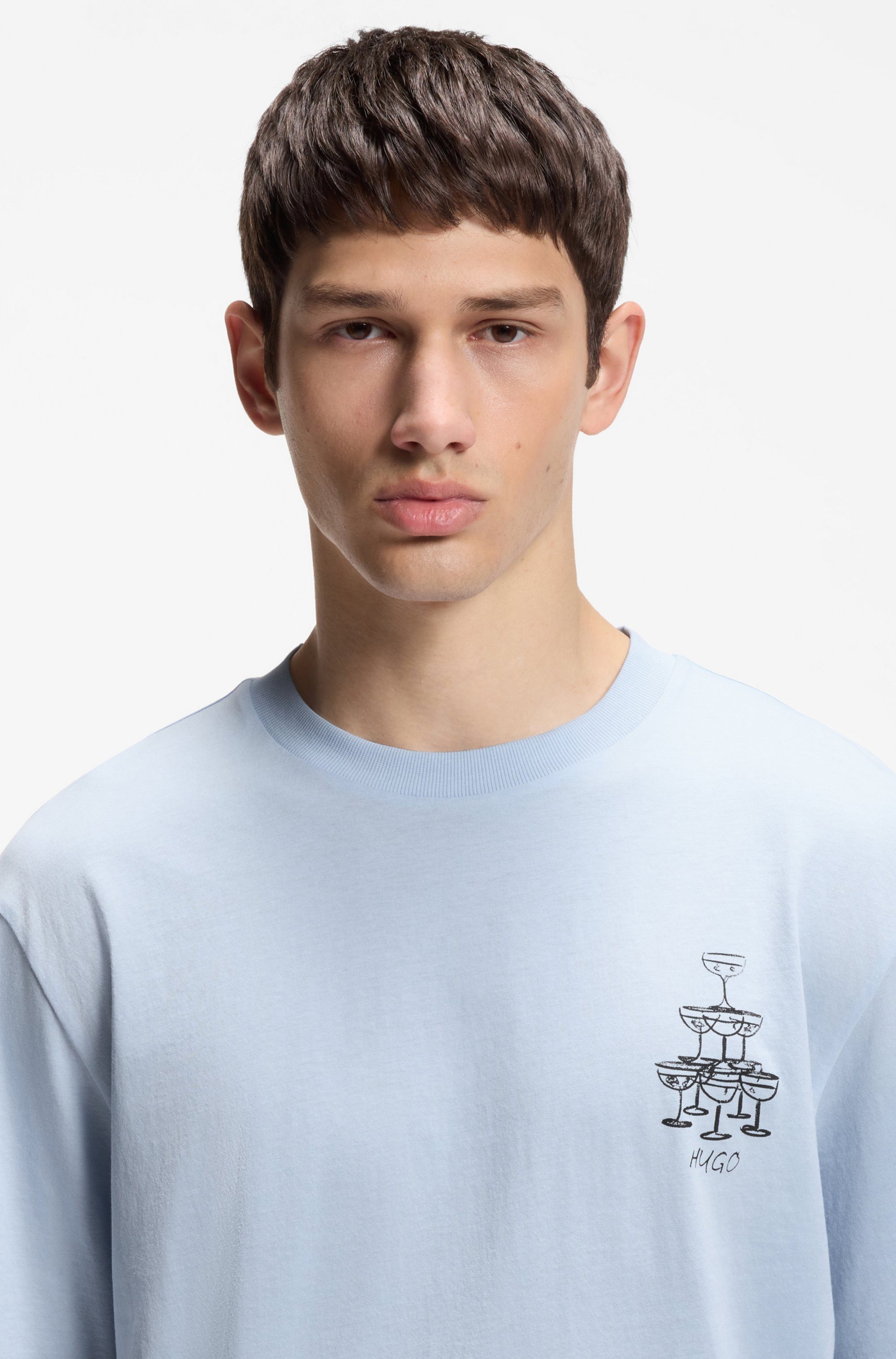 HUGO Blue T-Shirt Nucavo mit Artwork, regular fit günstig online kaufen