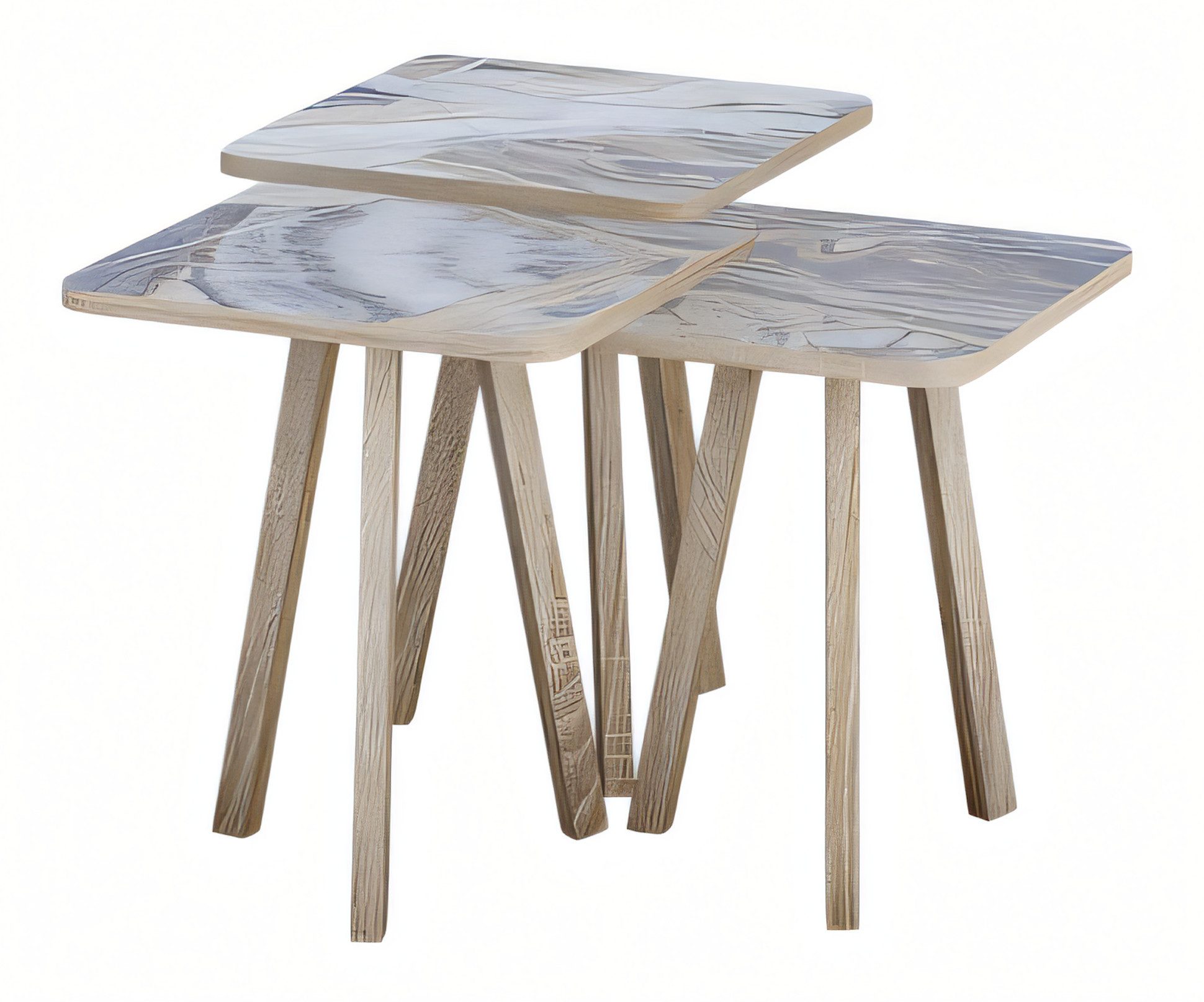 JVmoebel Couchtisch Moderner grauer Holz-Couchtisch-Set mit klaren Linien (Couchtisch, Couchtisch 2, Couchtisch 3), Made in Europe