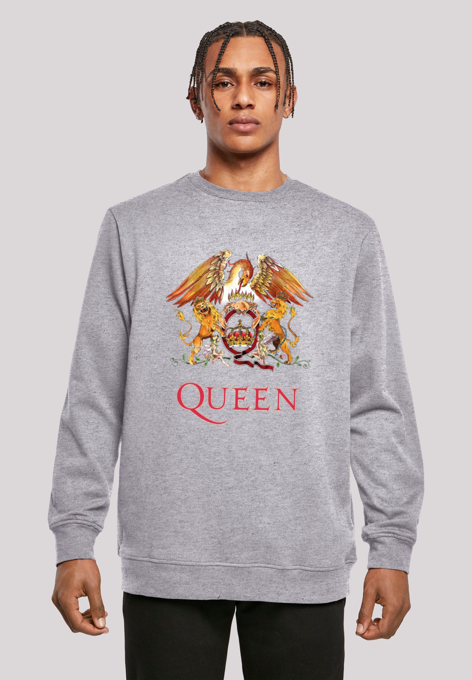 Fit Crewneck, Basic Queen Rockband Classic Crest Black F4NT4STIC Print, entspannter Look, Kapuzenpullover Regular