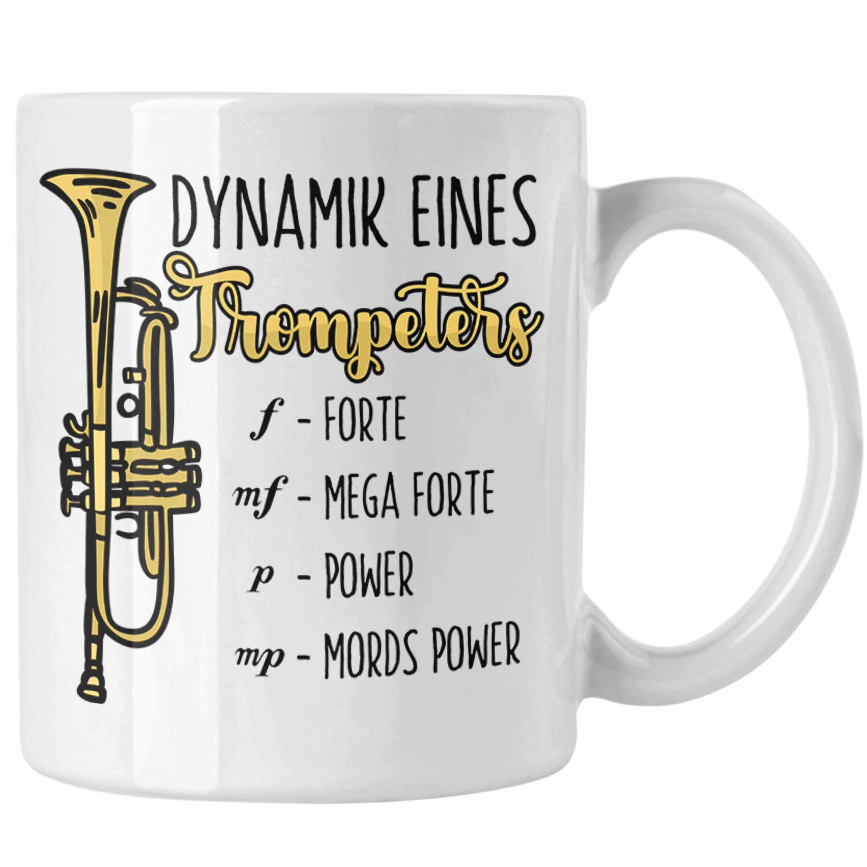 Trompete Trompeten-Spieler Tasse Lustige Geschenk Weiss für Trendation Tasse