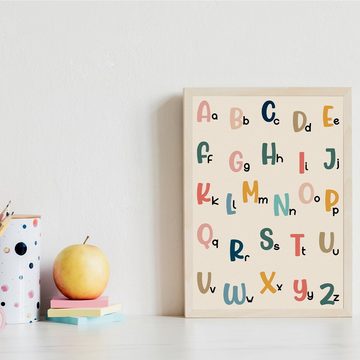Tigerlino Poster ABC Kinderposter Alphabet 2er Set Lernposter Buchstaben & Zahlen