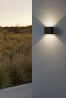 EGLO LED Außen-Wandleuchte CALPINO, LED fest integriert, Warmweiß, Außenleuchte, LED Wandleuchte aus Aluminium in Anthrazit, Lampe, IP54