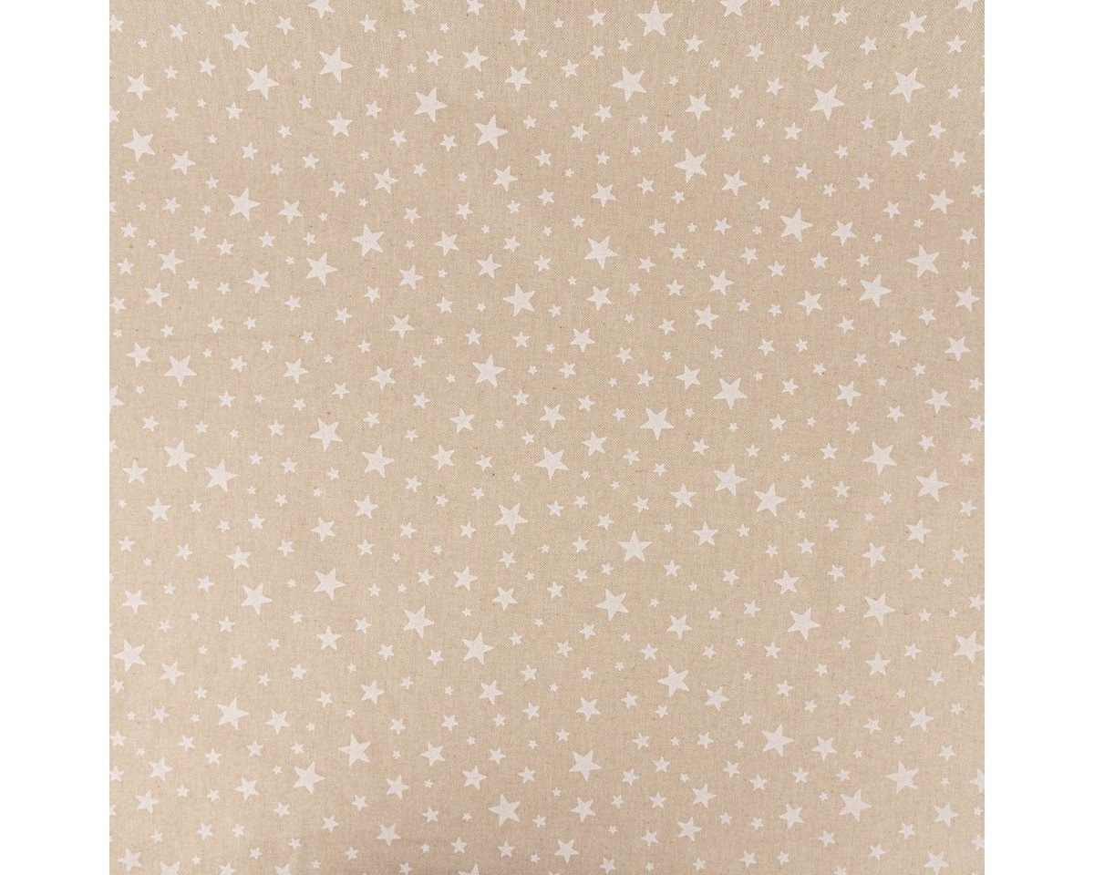 Thumbnail - SCHÖNER LEBEN. Stoff Weihnachtsstoff Dekostoff Leinenlook Star Sternchen natur weiß 1,40m, nachhaltig