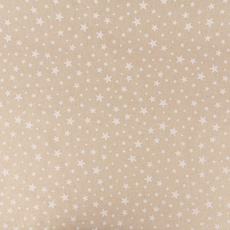 SCHÖNER LEBEN. Tischläufer Tischläufer Weihnachten Basic Star Sternchen  natur weiß 40x160cm, handmade
