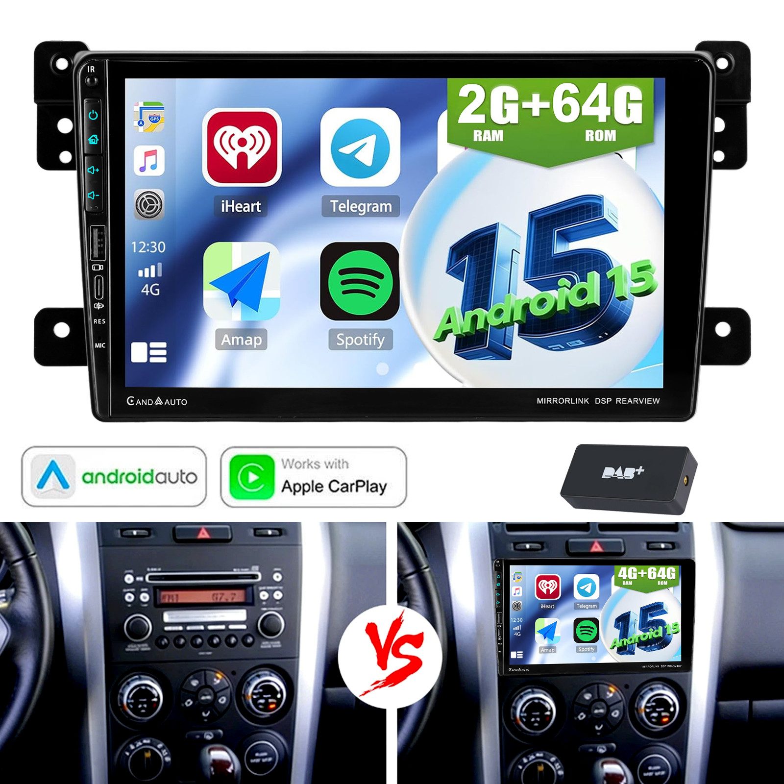 Android15 AutoRadio für Suzuki Grand Vitara 2005-15 mit USB und Type-C Autoradio