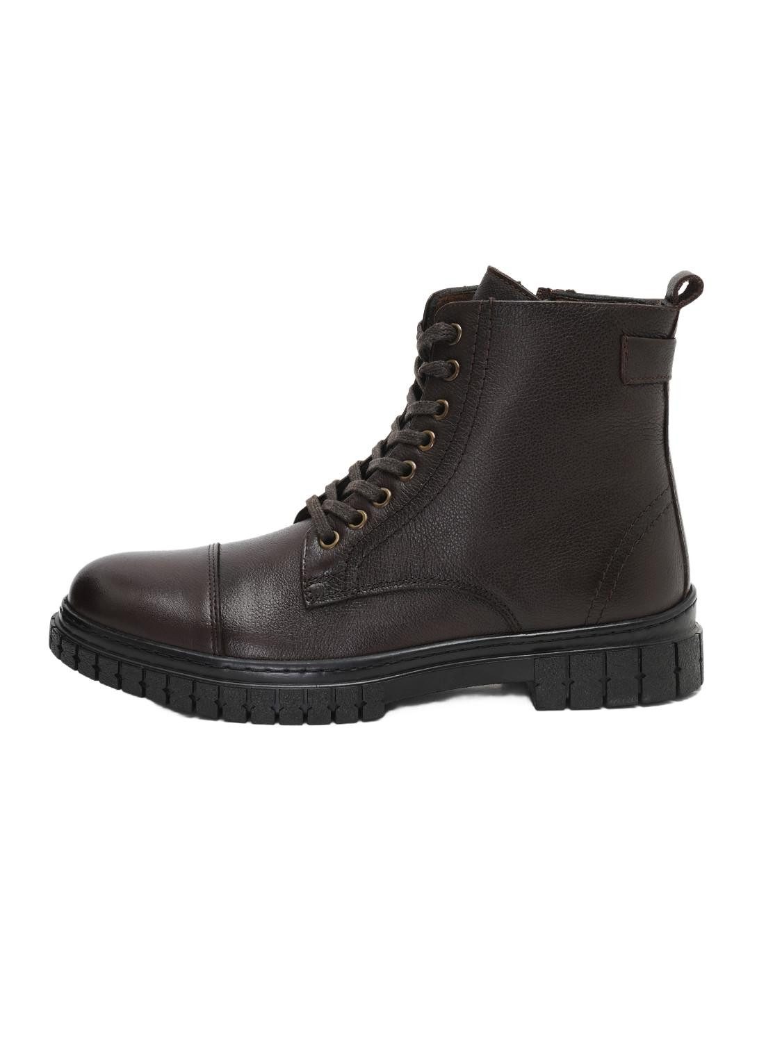 Desa Herren-Schnürstiefel aus Leder – Textilfutter, Kunststoffsohle, flach Stiefelette