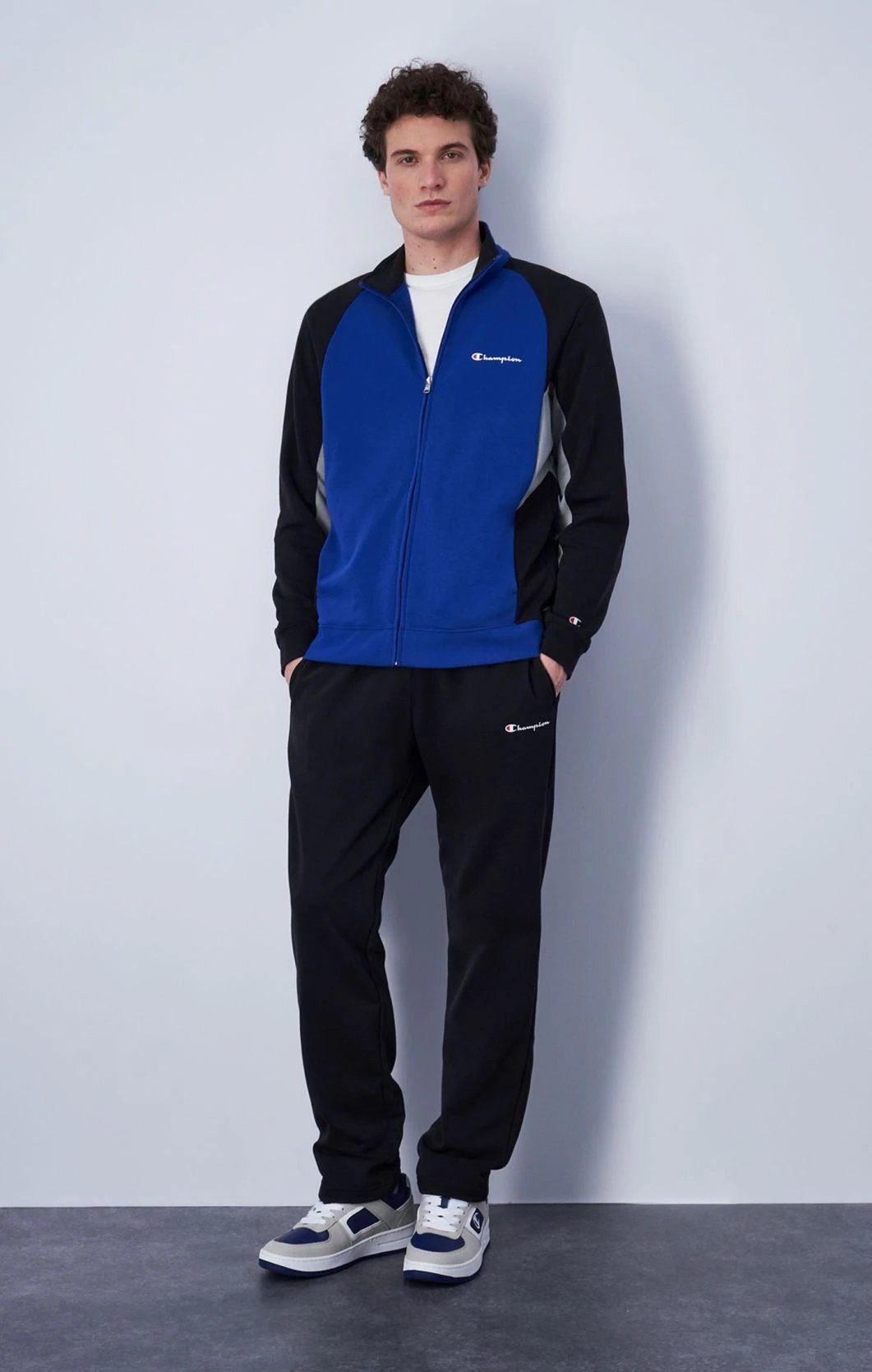 Champion Trainingsanzug Schriftzug (Jacke & Hose) royalblau/schwarz Herren günstig online kaufen