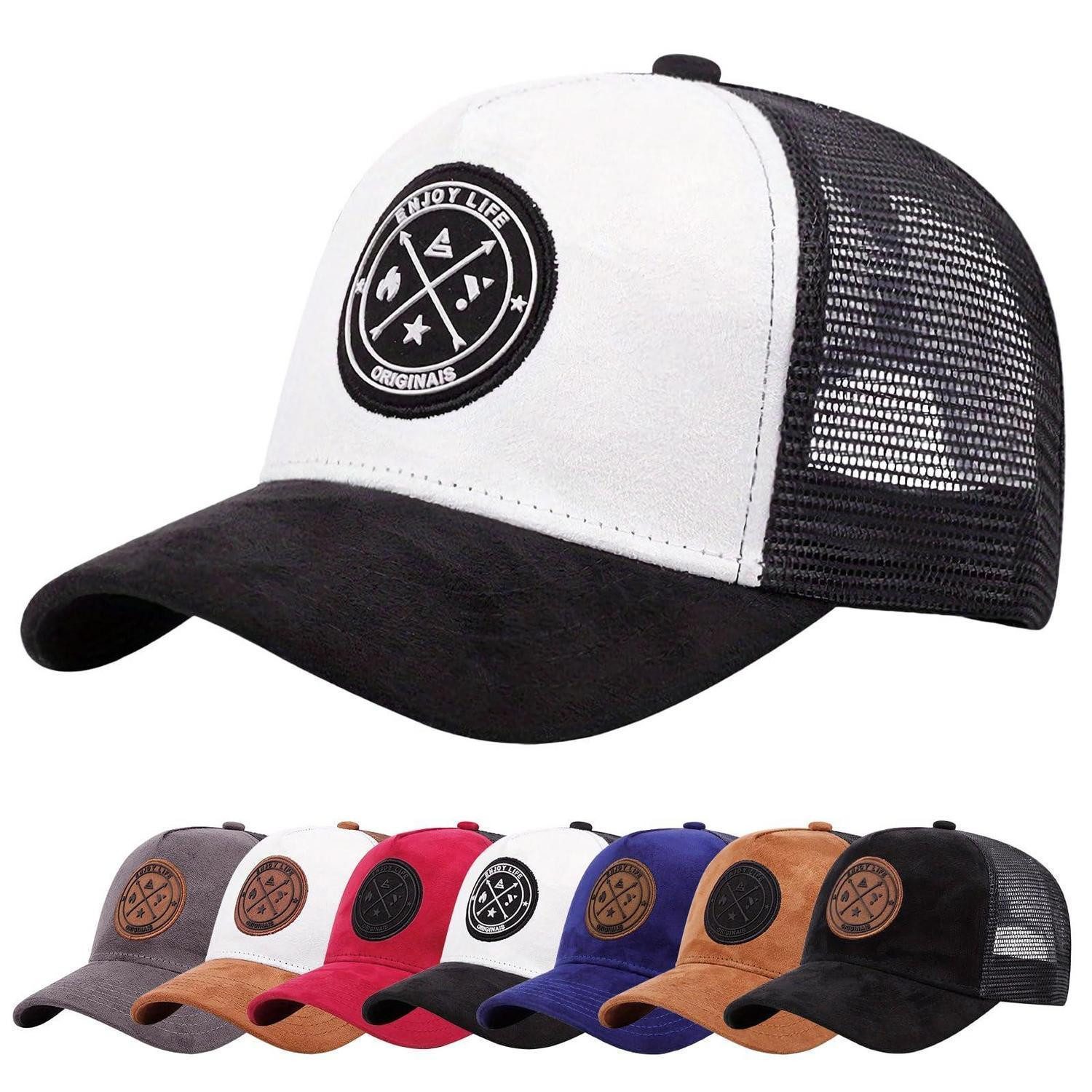 Baseball Cap Baseballkappe Herren Verstellbar Schwarz Weiß Einheitsgröße
