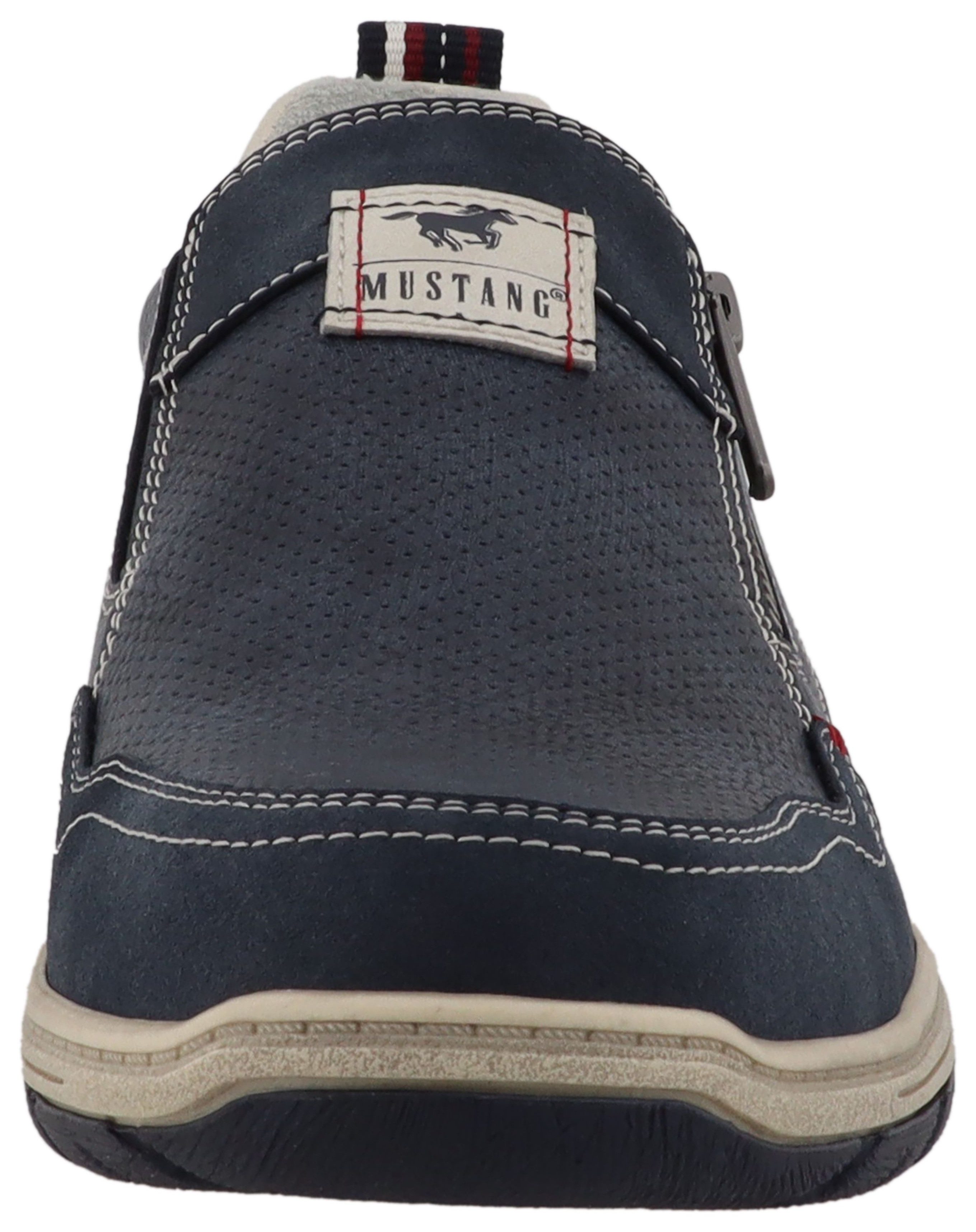 Mustang Shoes Benedetto Slipper Freizeitschuh, Halbschuh, Slipper mit seitlichem Reißverschluss