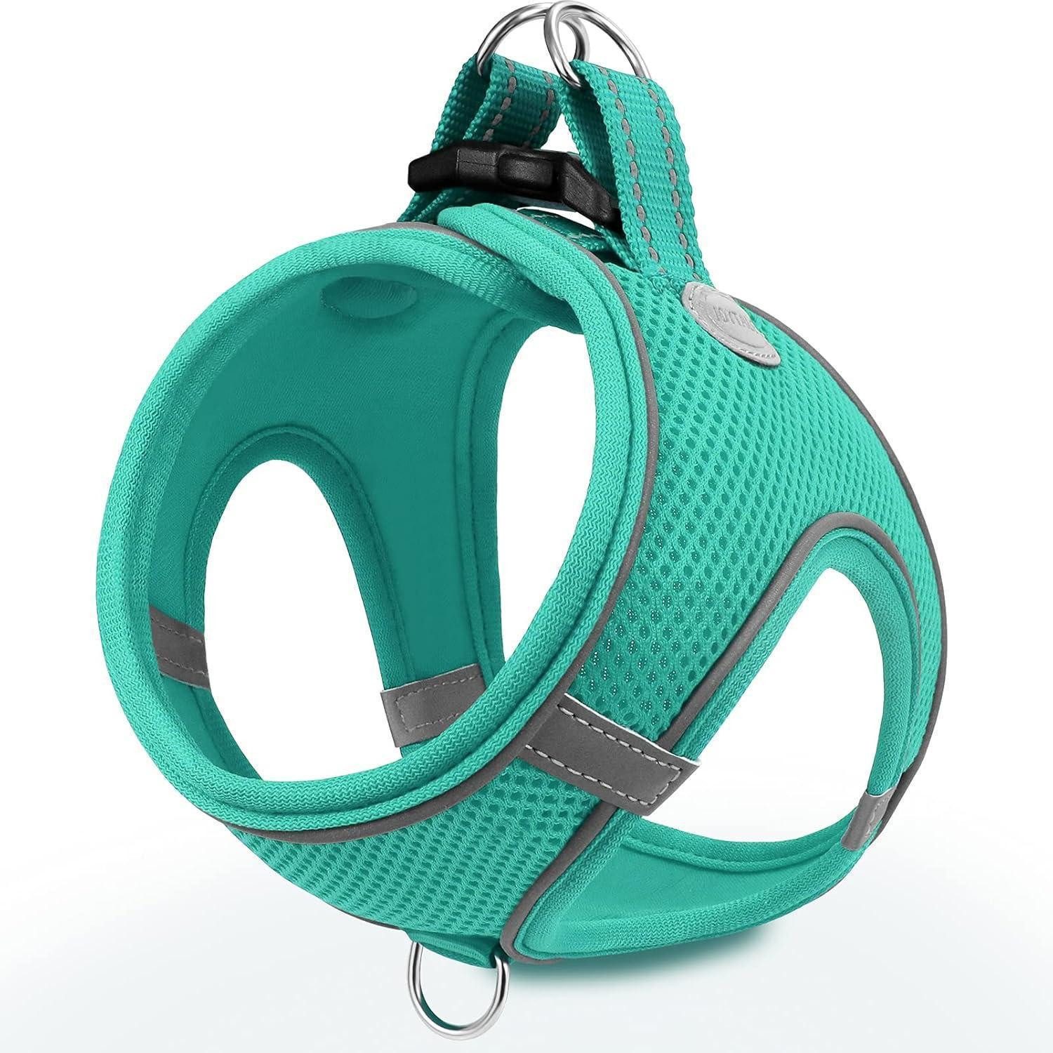 LuxusKollektion Hunde-Geschirr Hundegeschirr Brustgeschirr XXXS-Brust:27-31cm Türkis