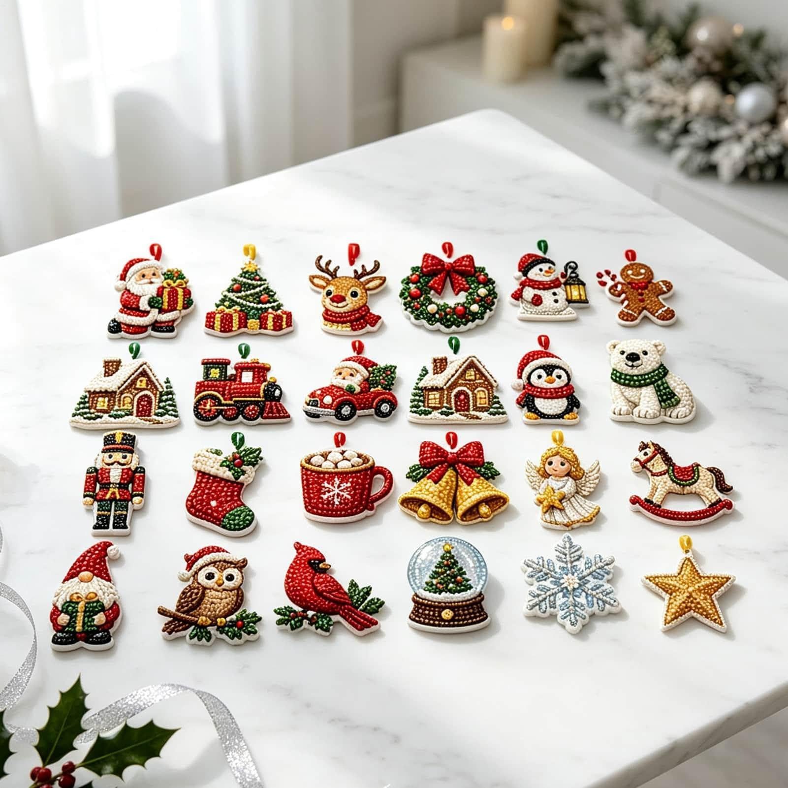 Bomiclss Adventskalender Weihnachtlicher Diamond-Painting-Adventskalender, Weihnachtsdekoration für Kinder und Erwachsene – Bild 3 von 5