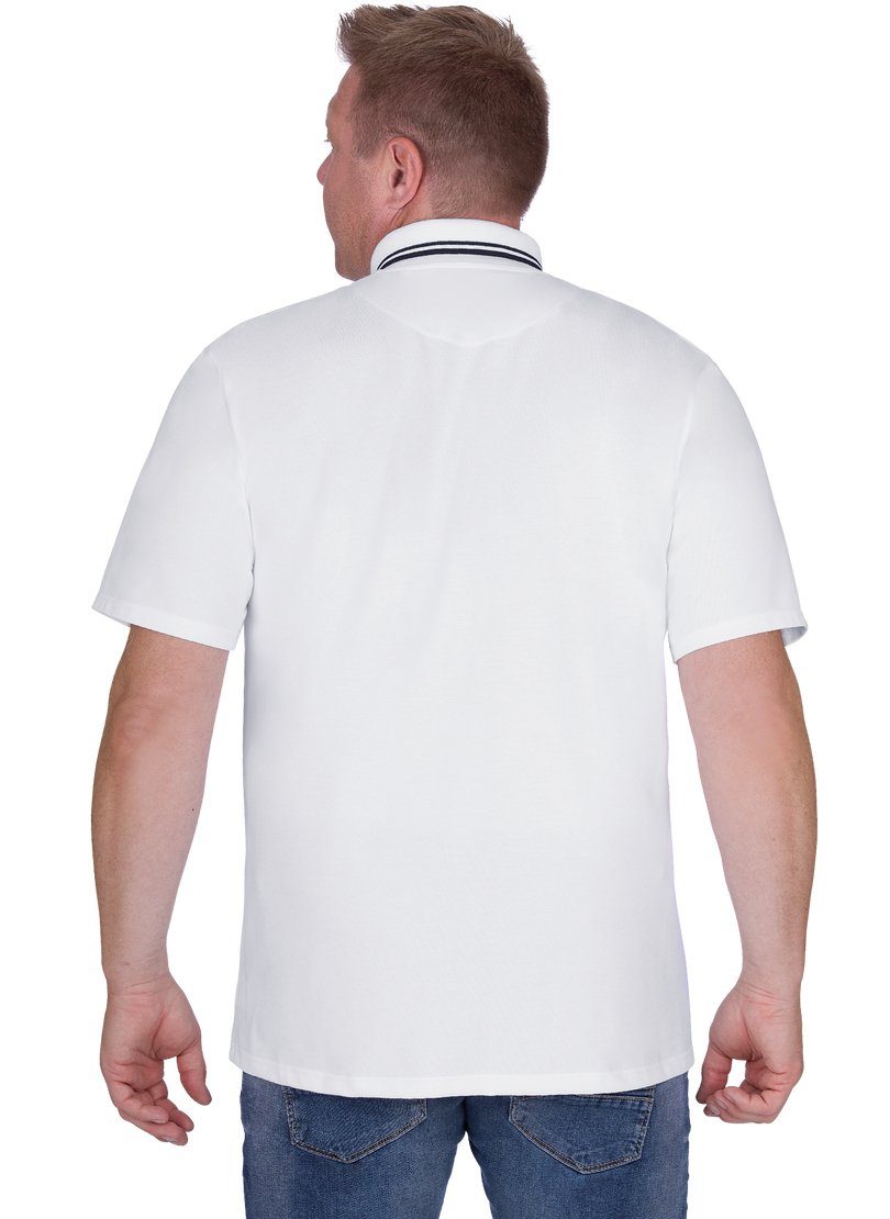 Poloshirt mit weiss Trigema Poloshirt Reißverschluss TRIGEMA