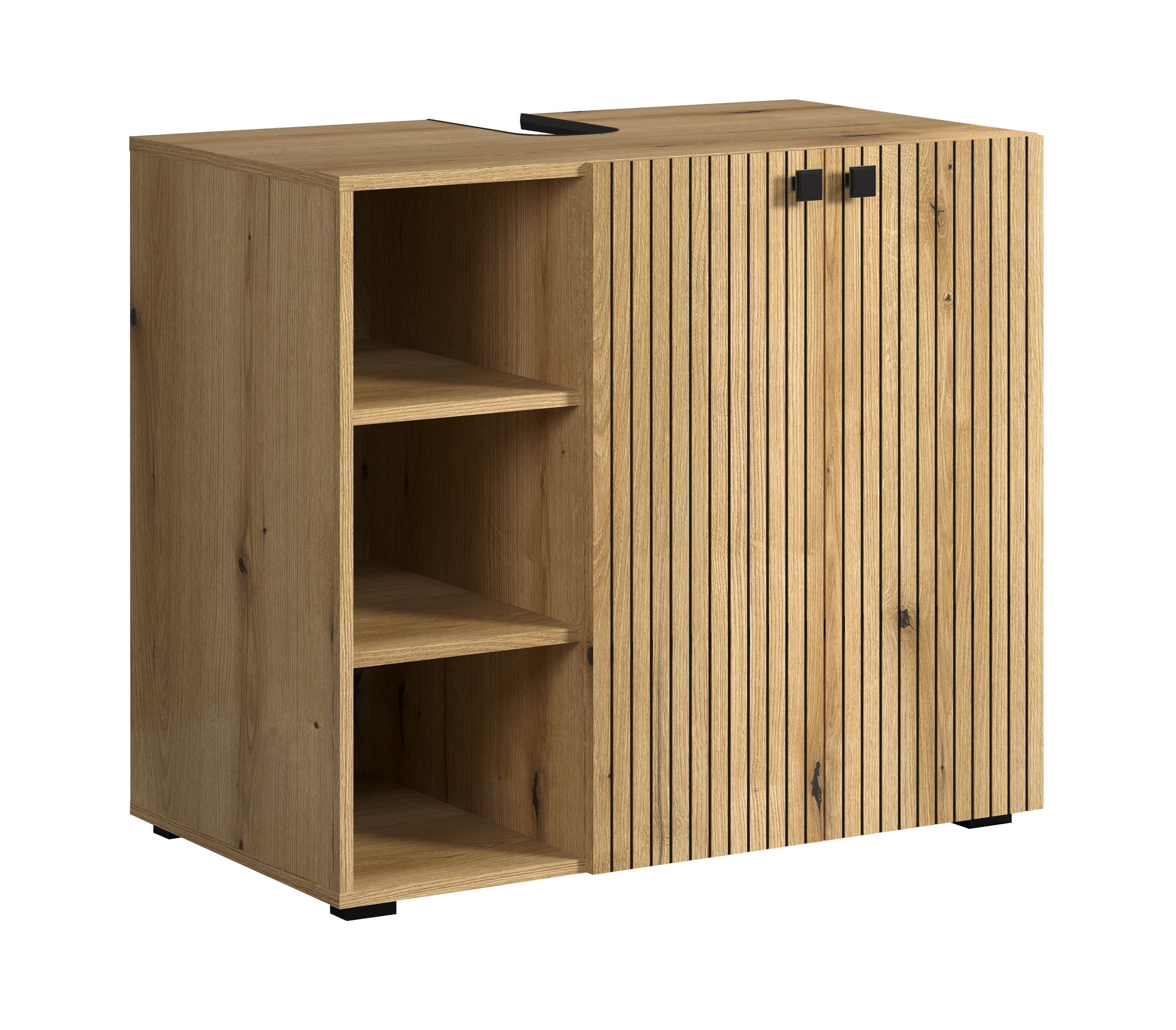 trendteam Waschbeckenunterschrank (Waschbeckenunterschrank) Unterschrank Badschrank 90 x 79 x 53 cm