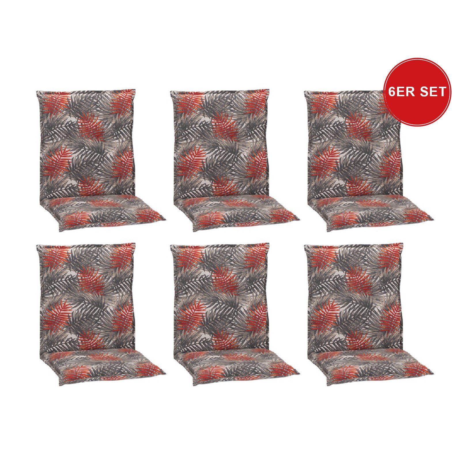 beo Polsterauflage Saumauflage Niedriglehner Barcelona im Set, (Set), Gartenstuhlauflage, Sitzauflage, Sitzkissen Outdoor, 101x50x6 cm