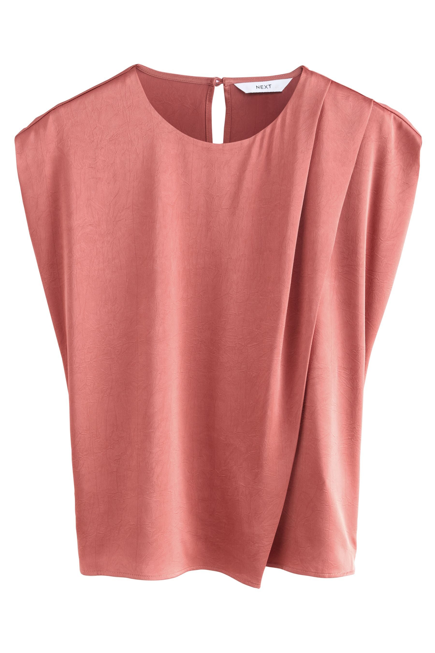 Next Blusentop Asymmetrisches Satin-Top in Knitteroptik günstig online kaufen