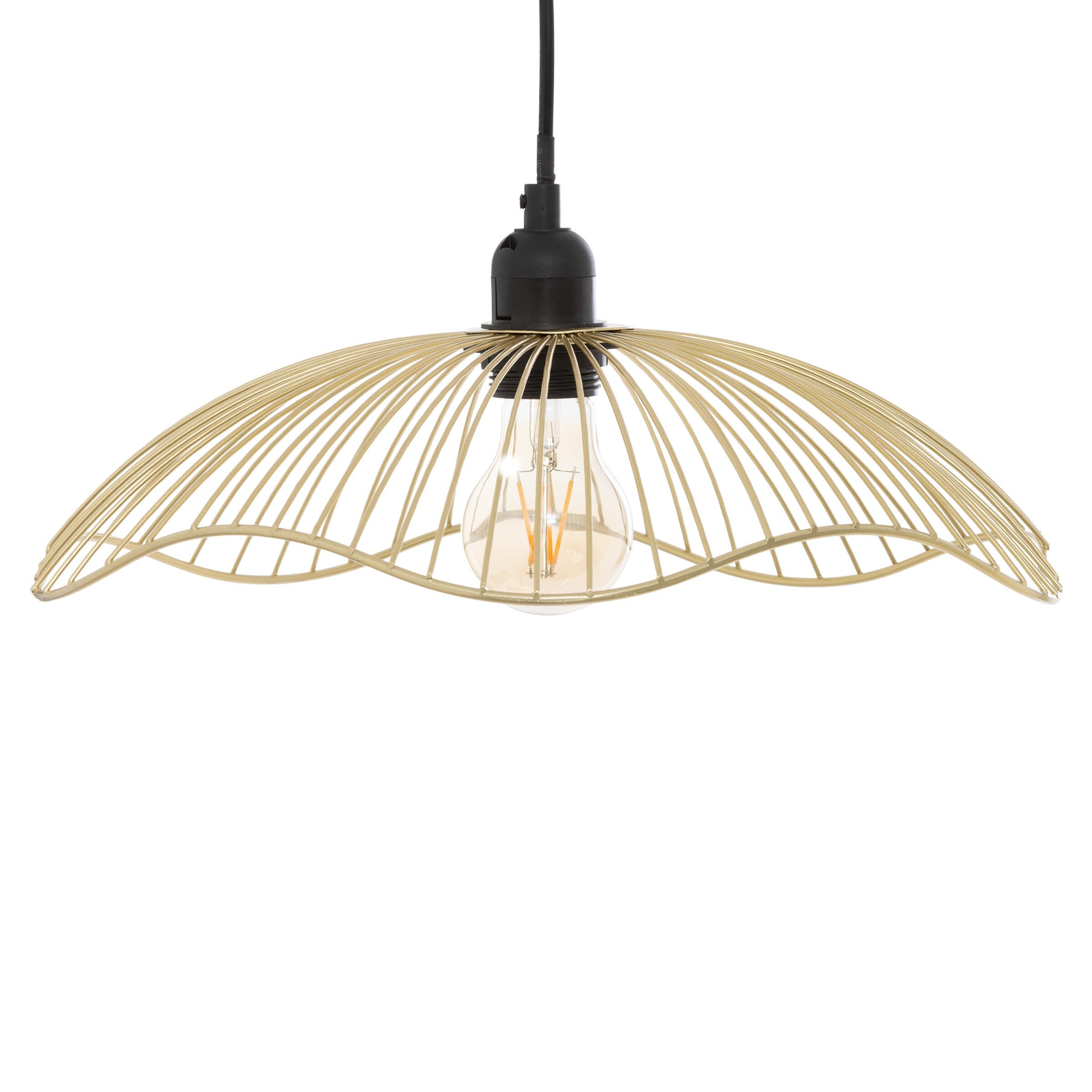 Atmosphera Créateur d'intérieur Pendelleuchte Hängelampe GALT Ø 34 cm mit Lampenschirm aus Draht, Leuchte mit Dekofunktion, ohne Leuchtmittel