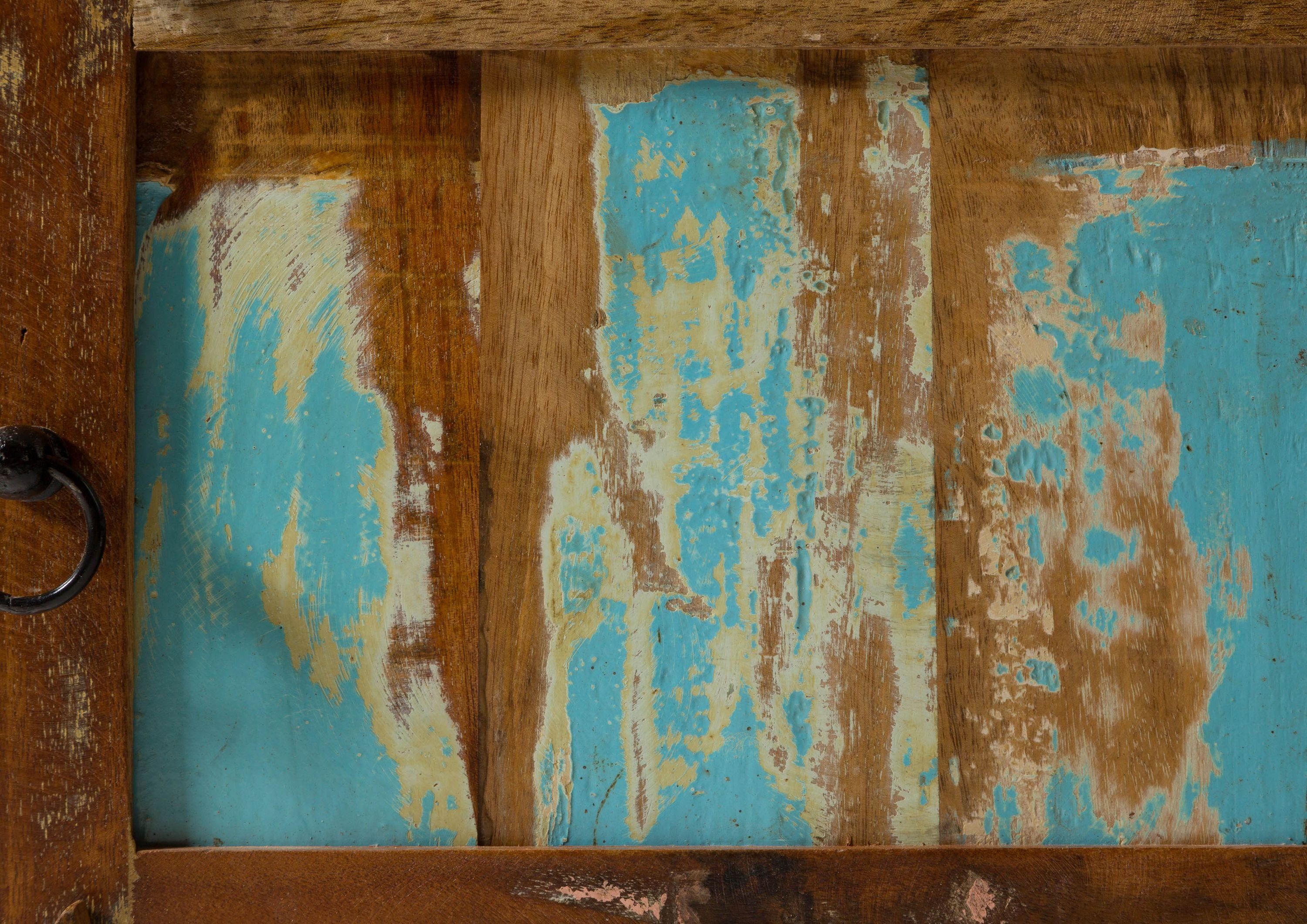 Massivmoebel24 TV-Board NATURE OF SPIRIT (Massivholz), TV-Board Altholz 200x50x50 mehrfarbig lackiert NATURE OF SPIRIT #137