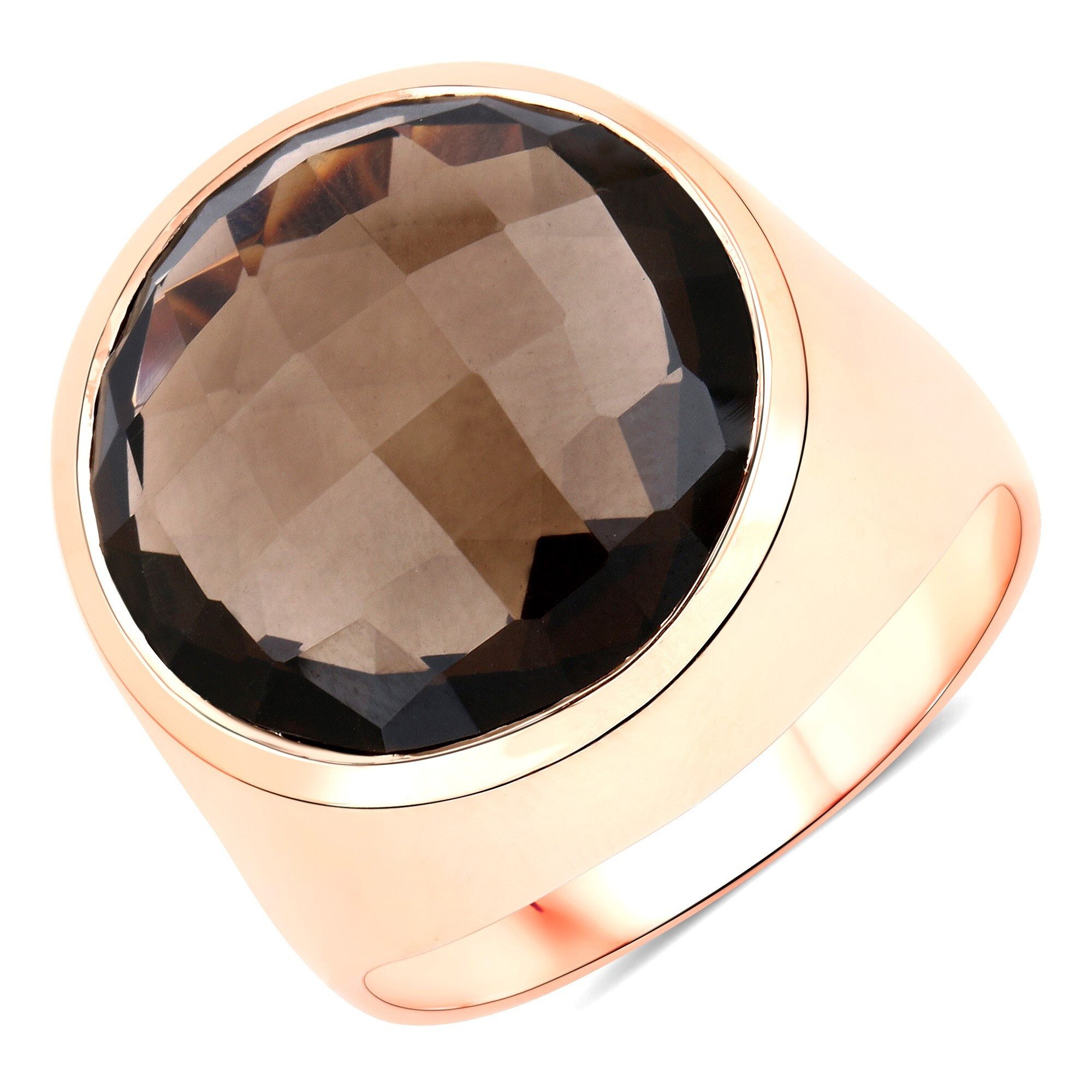 Vira Jewels Fingerring 925-Sterling Silber rotvergoldet Glänzend Rauchquarz günstig online kaufen