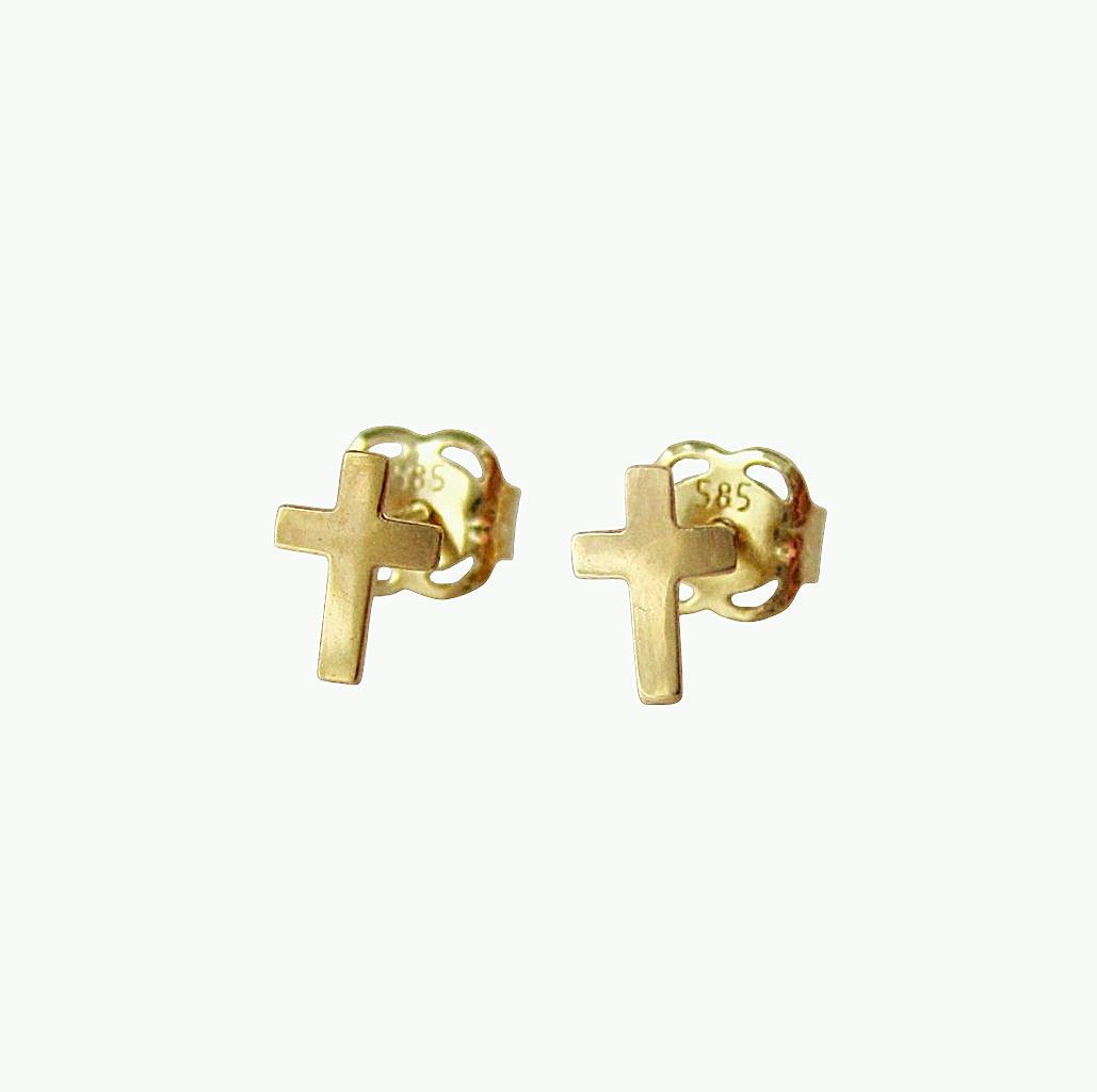 NICEANDnoble Paar Ohrstecker 585er Gelbgold Ohrstecker kleines Kreuz günstig online kaufen