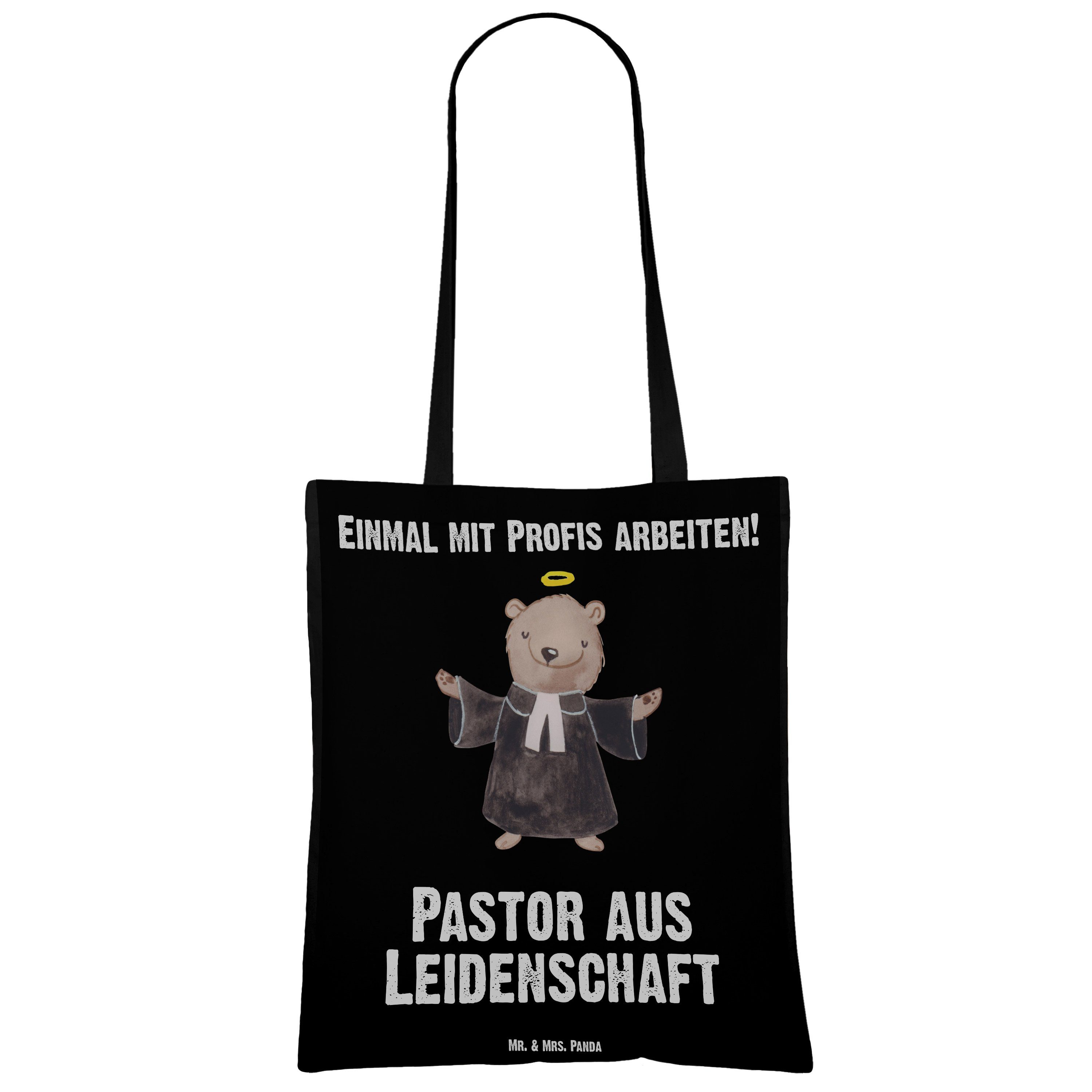 (1-tlg) - Pastor & Panda Tragetasche Geschenk, Leidenschaft Schwarz aus Arbeitskollege, - Kirche, Mrs. Mr.