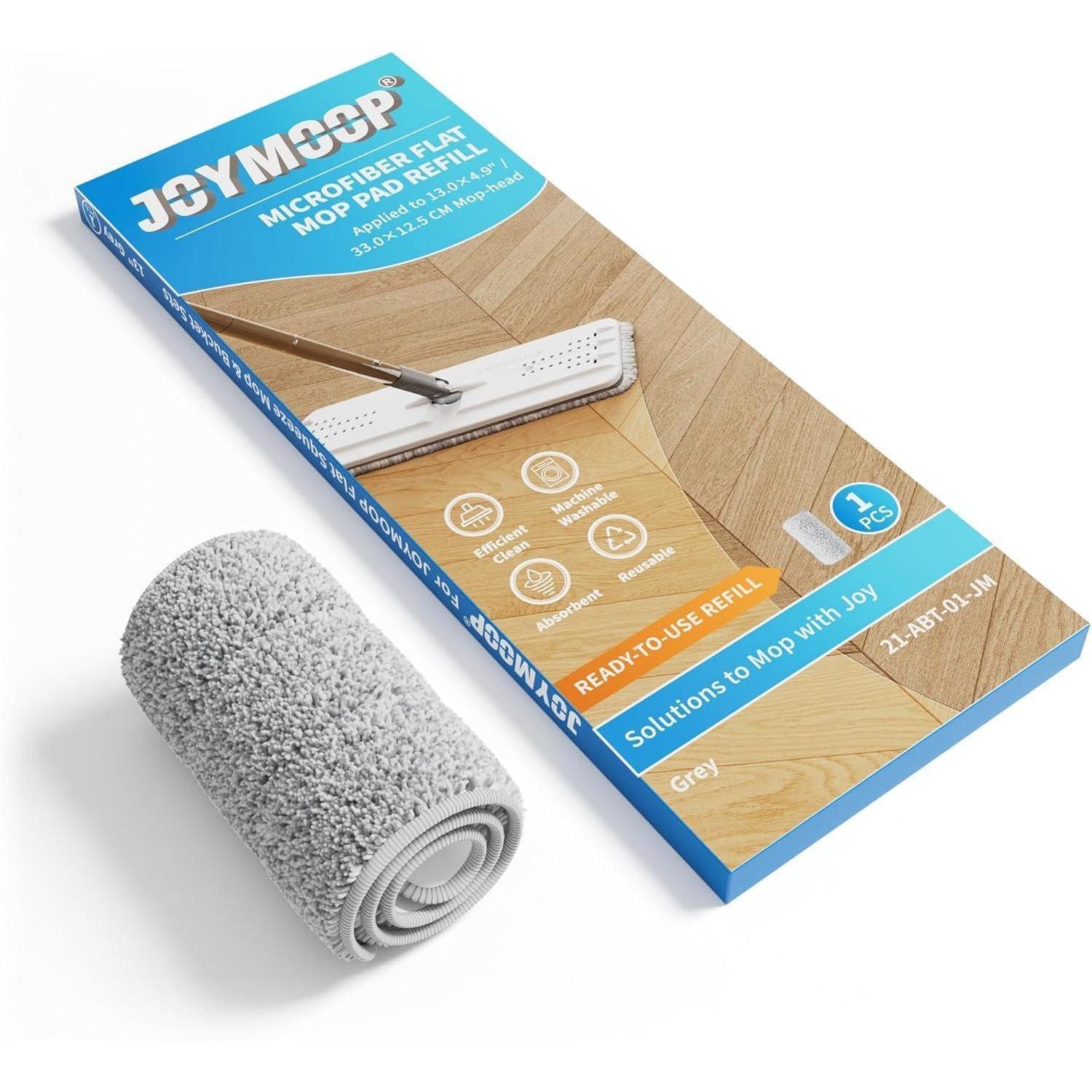LuxusKollektion Flache Mikrofaser Mop Pads waschbar grau 1er Pack 33x12,44cm Wischmopp-Ersatzkopf