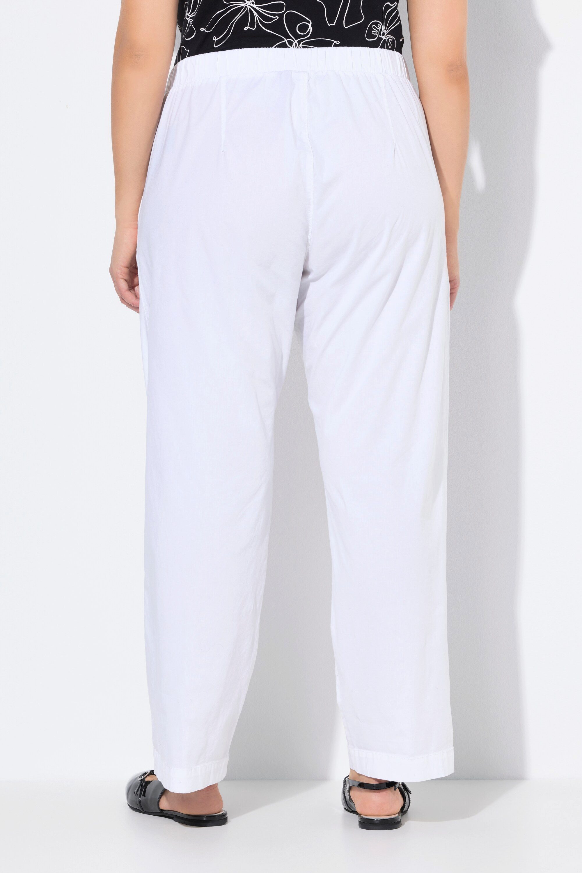 Ulla Popken Chinohose 7/8-Chinohose Ruby Elastikbund weites gerades Bein