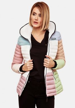 Navahoo Steppjacke Multikulti stylische Colorblocking Übergangsjacke m. Kapuze