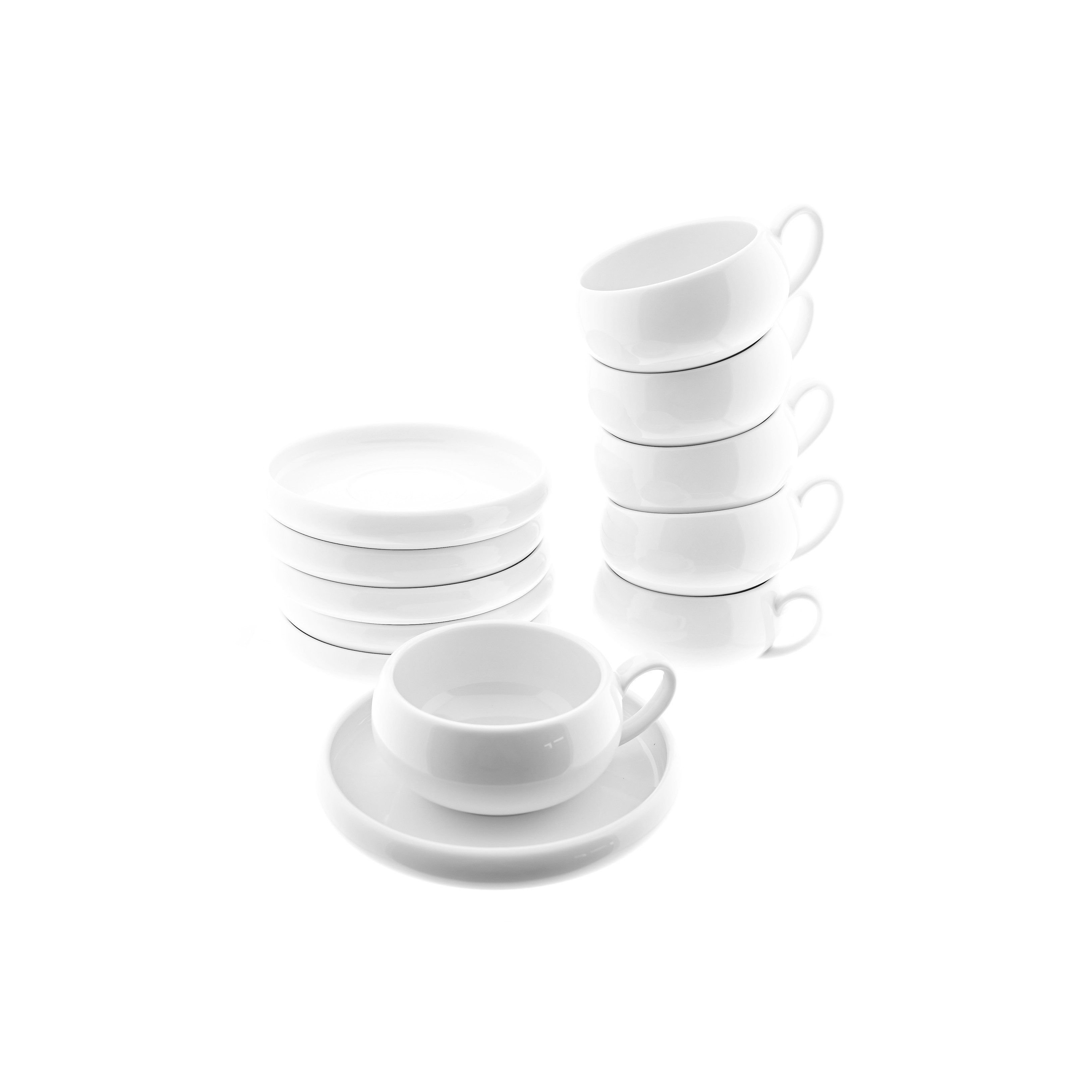 Almina Kaffeeservice Belicia Kaffetassen-Set mit Henkel und Unterteller 12 Teilig (12-tlg)