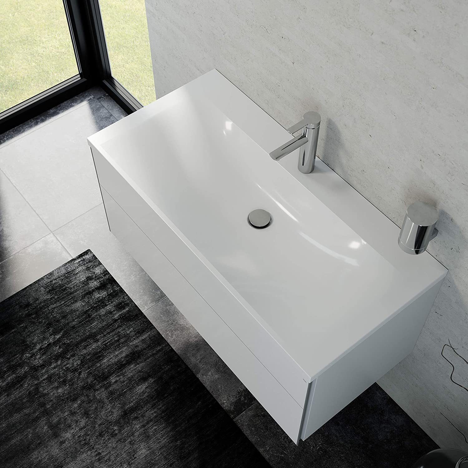 Keuco Badmöbel-Set Royal Reflex, (2 teilig, Badmöbel Set mit Waschbecken  mit Unterschrank), Waschtisch mit Waschtischunterbau, weiß-hochglanz, 100  cm breit