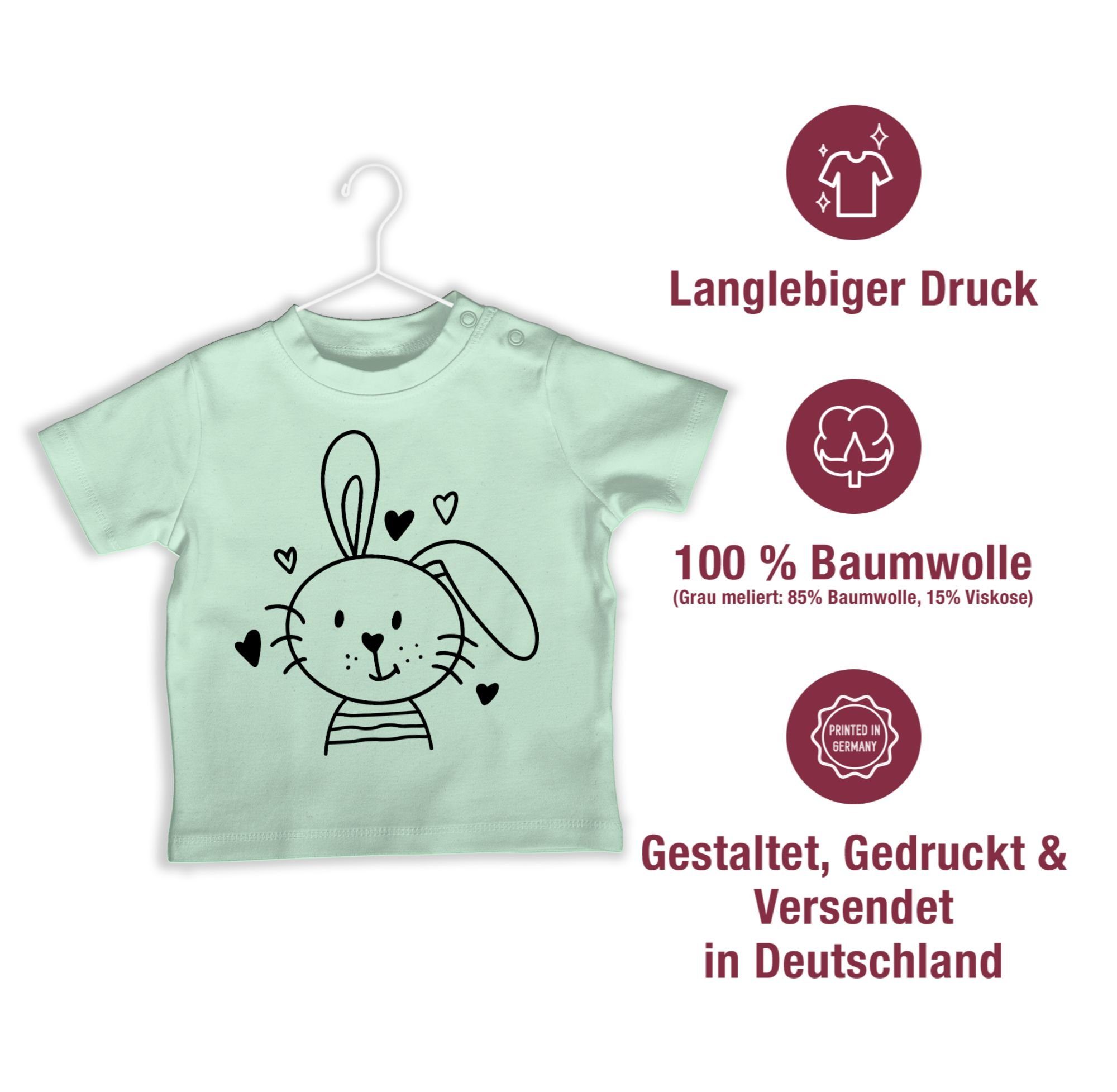 Ostergeschenke Schlappohr Mintgrün Shirtracer 3 Hasen T-Shirt Osterhase