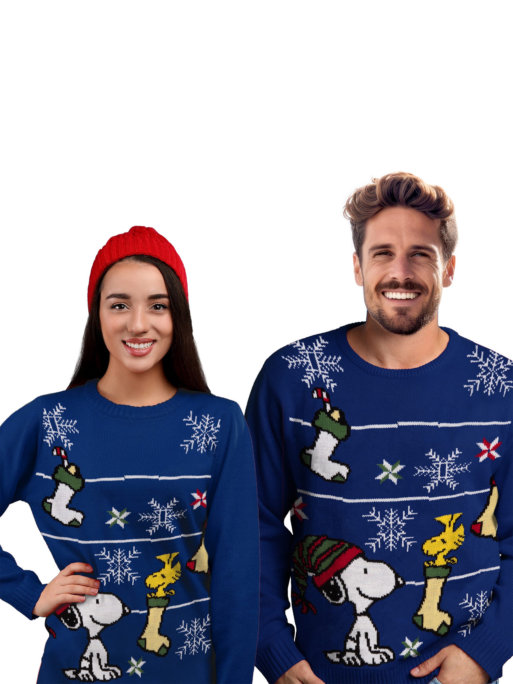 United Labels® Weihnachtspullover Snoopy und Woodstock im Winter