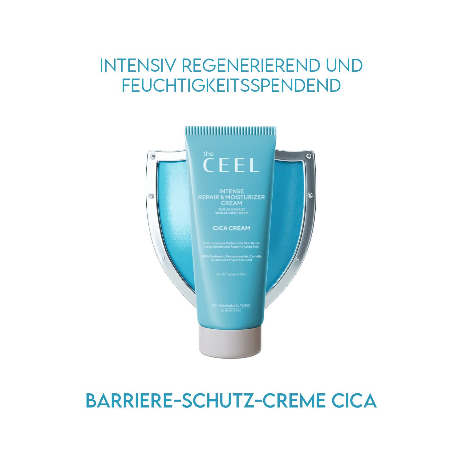 THE CEEL Feuchtigkeitscreme Intensive Feuchtigkeits Cica Creme -50 ml Feuchtigkeit Barriereschutz, Cica Krem 50 ml Madecassoside Pflege