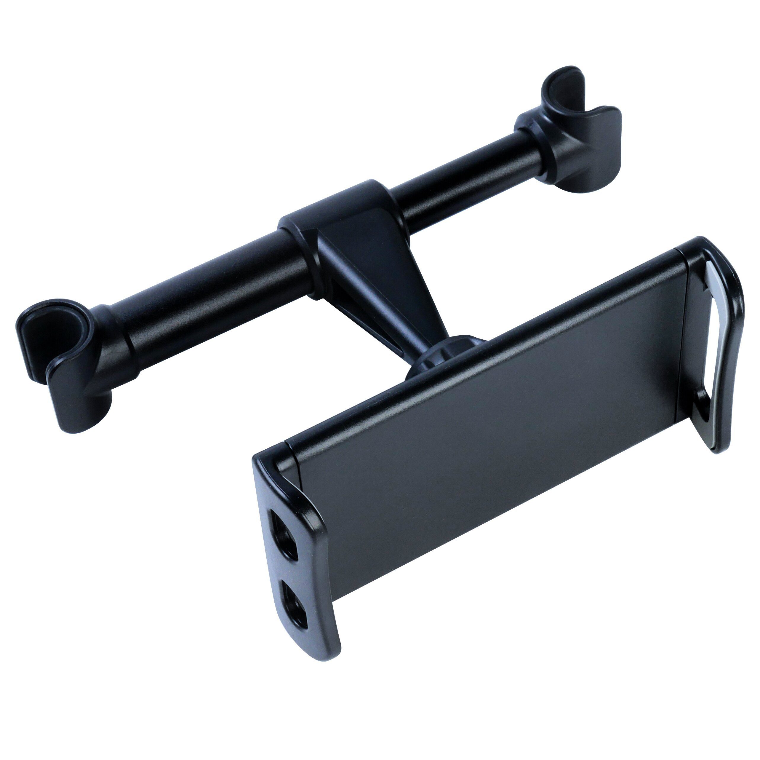 CLM-Tech Handy-Halterung Tablet Halterung für die Kopfstütze im Auto -, (bis 11,00 Zoll, Kopfstützenhalterung - iPad Halter, 2-tlg., 360 Grad drehbar, universal kompatibel mit 4-11 Zoll Geräten)