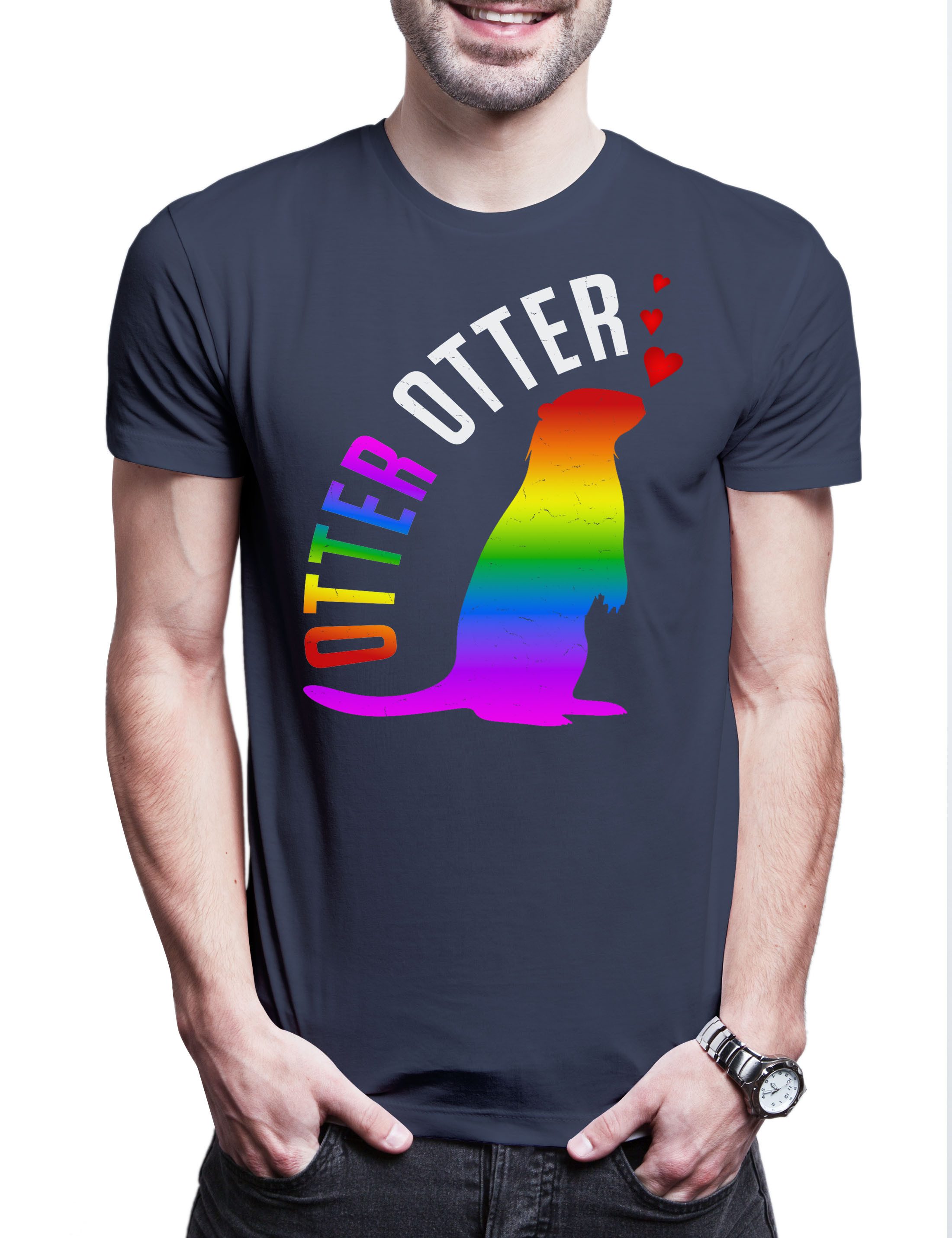 Print-Shirt Otter Otter Herren T-Shirt Gay Lesbian Trans Queer LGBTQ Wildlife