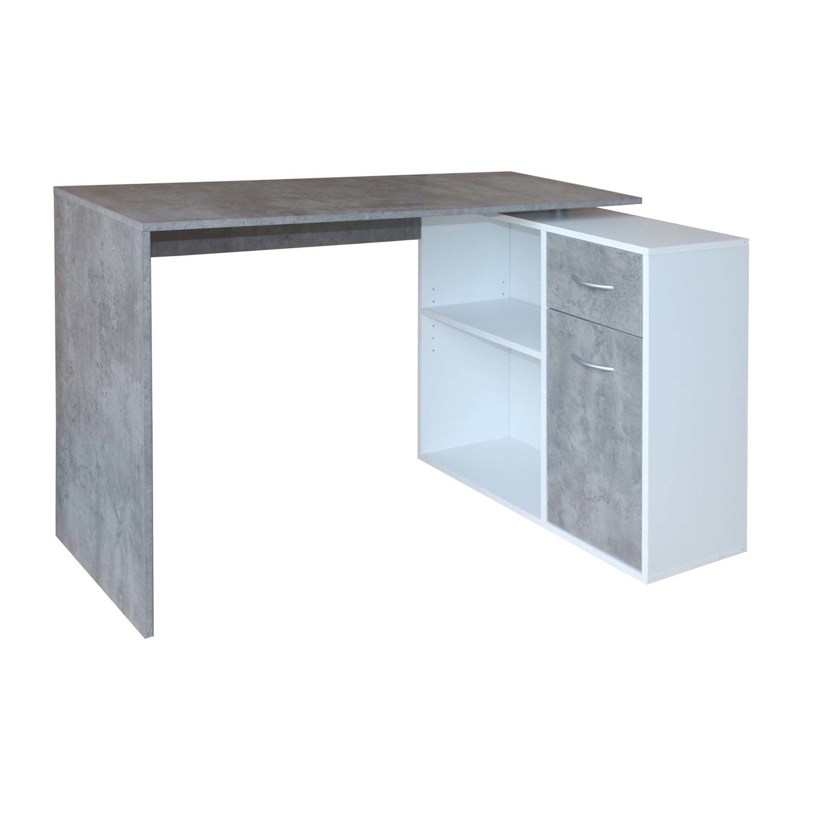 HTI-Living Schreibtisch Eckschreibtisch 120 x 80 Beton Weiß (Stück, 1-St., günstig online kaufen