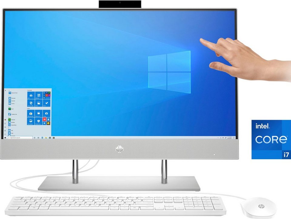 HP 24-dp1001ng All-in-One PC (23,8 Zoll, Intel® Core i7 1165G7, Iris® Xe  Graphics, 8 GB RAM, 1000 GB SSD, Luftkühlung)