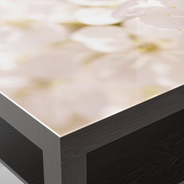 DEQORI Couchtisch 'Geöffnete Kirschblüten', Glas Beistelltisch Glastisch modern