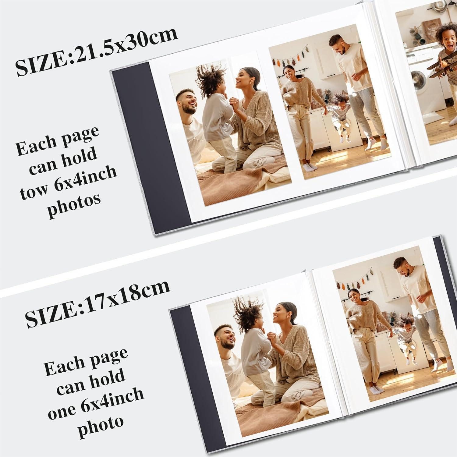 LuxusKollektion Fotoalbum Selbstklebendes Fotoalbum 10x15 Klein Leinen 40 Seiten Beige
