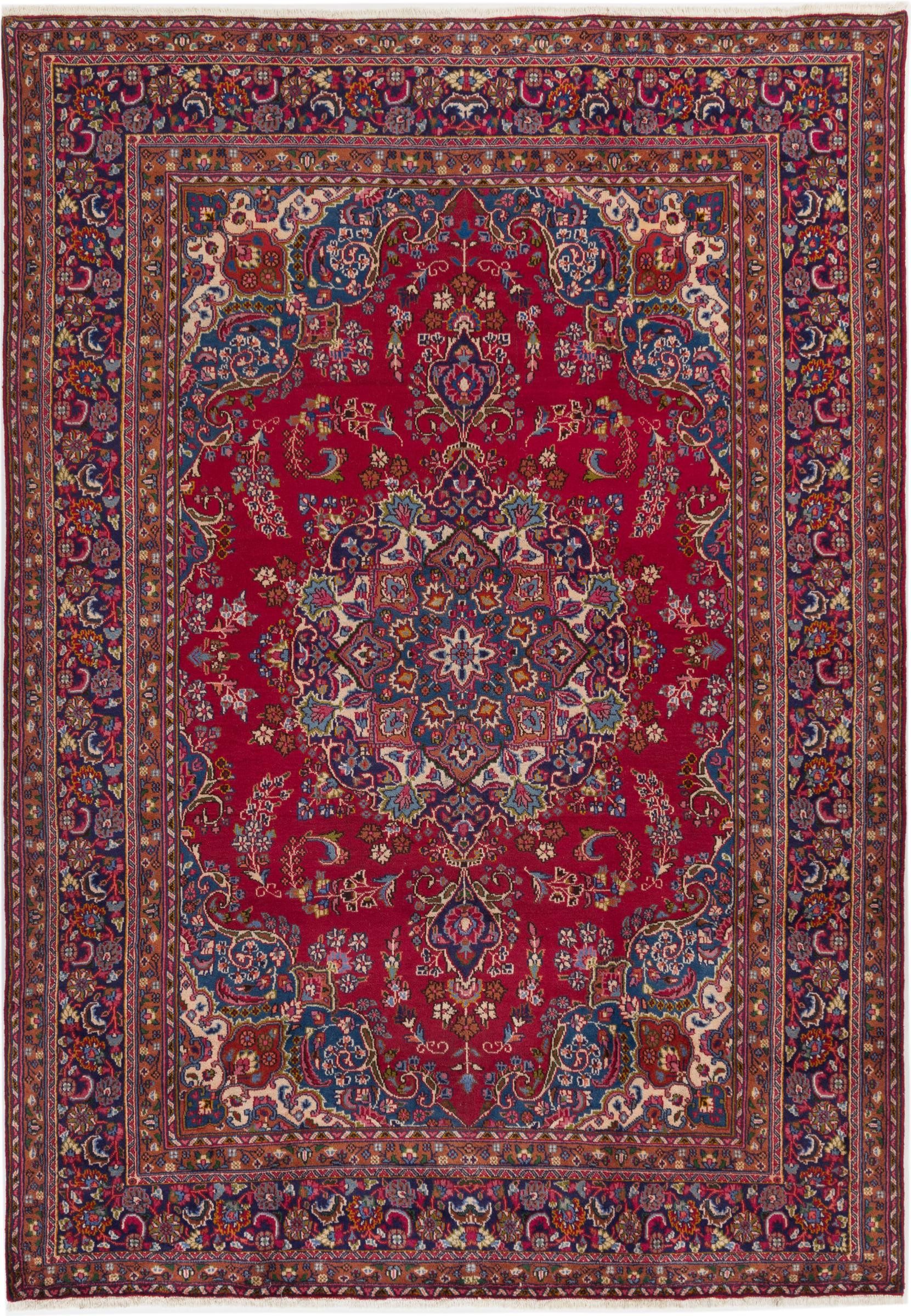 Nain Trading Orientteppich Mashad Vintage 245x350 Handgeknüpfter Moderner Orientteppich, rechteckig, Höhe: 8 mm