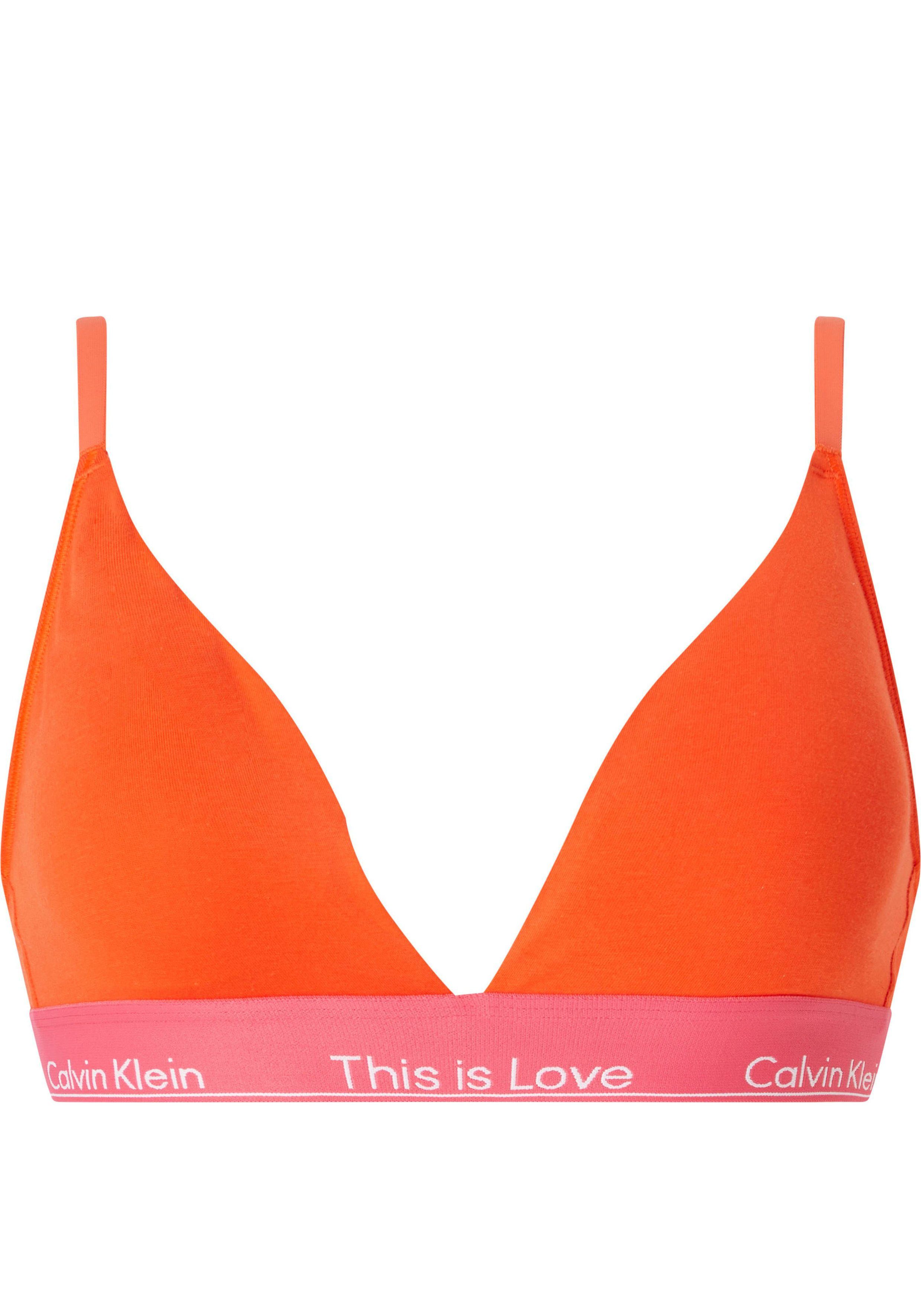 Calvin Klein Underwear Triangel-BH LGHT LINED TRIANGLE mit kontrastfarbenem Logo-Unterbrustband