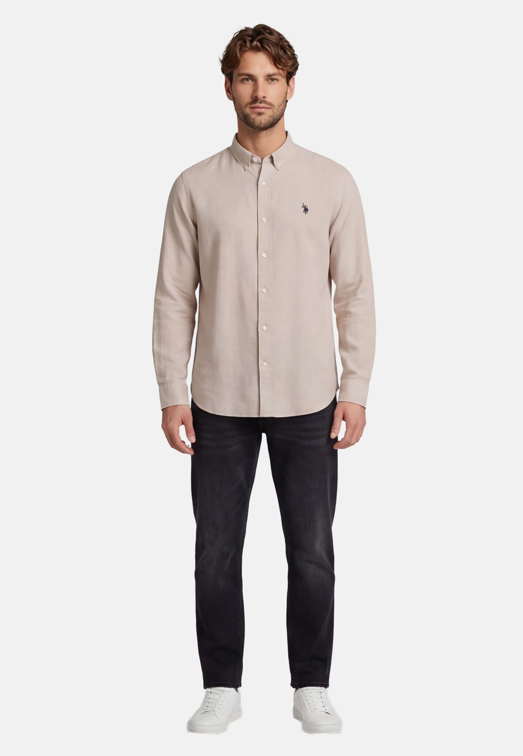 U.S. Polo Assn. Leinenhemd USBlaake Herren Leinenhemd – Sommerhemd luftig mit Button-Down-Kragen Leichtes Hemd aus Leinenmix mit Knopfleiste – Bild 3 von 5