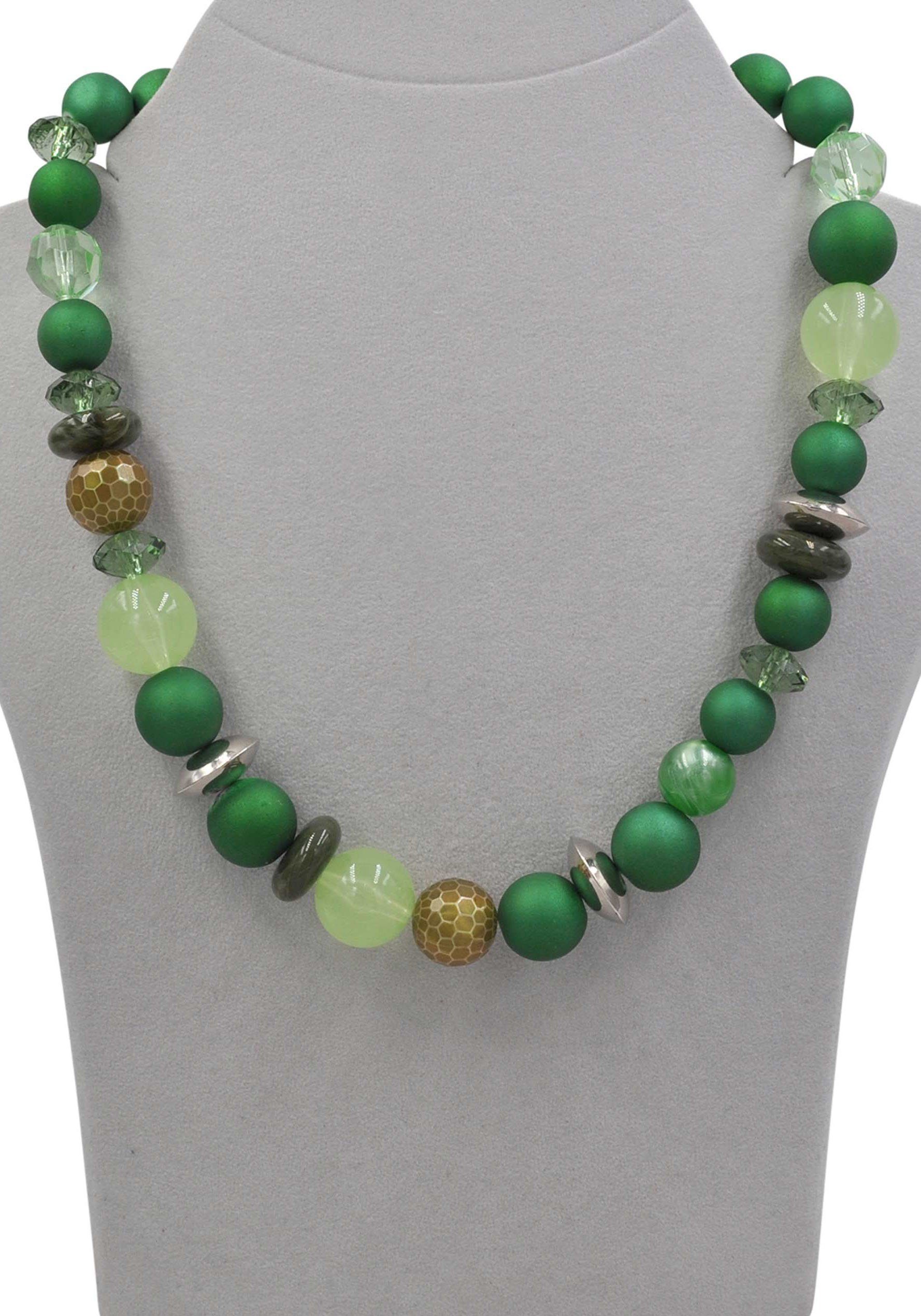 Firetti Collier verschiedene Grüntöne, modern, Made in Germany - mit Kunststoffperle
