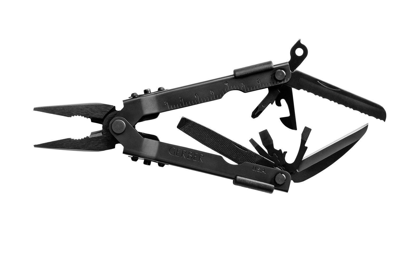 Gerber Multitool MP600 Basic Black, inkl. Nylonholster, 14 nützliche Werkzeuge