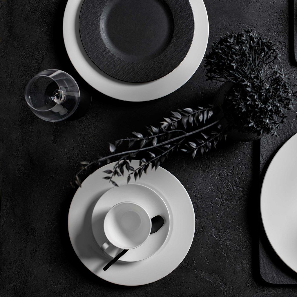 Villeroy & Boch Geschirr-Set Manufacture TellerSet (12-tlg), 4 Personen, Porzellan, Premium Porcelain, mikrow.- & spülm.sicher, Made in Germany
