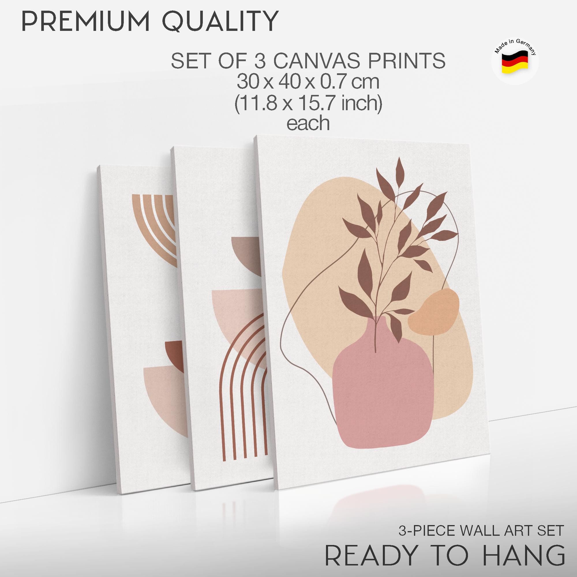 Novart Wandbild Wandbilder Wohnzimmer Abstrakt Figuren Bilder Deko, Beige – Bild 5 von 5