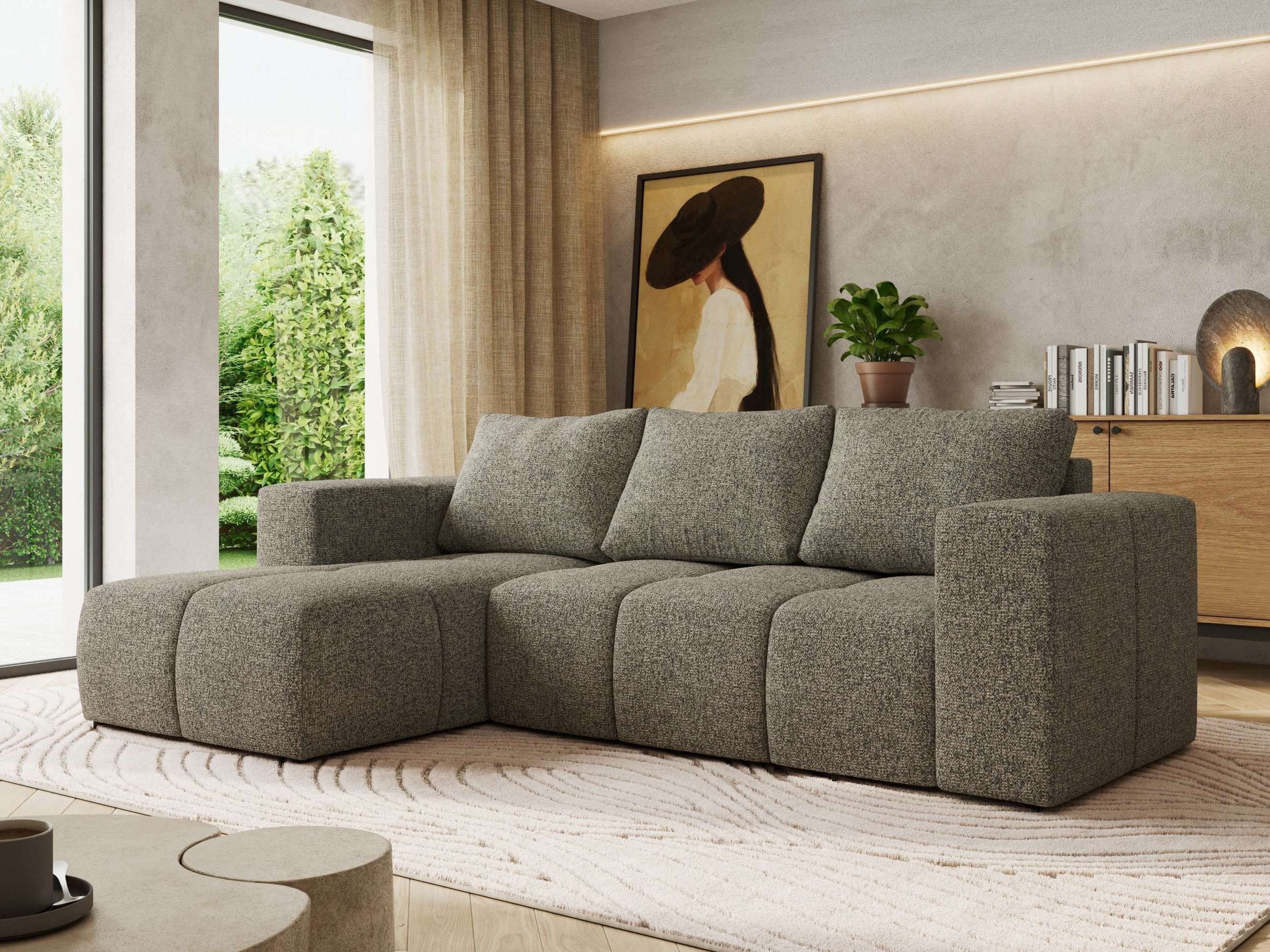 MKS MÖBEL Ecksofa MONIVA, Set, Gepolsterte Eckcouch, Wellenfedern, HR35-Schaum, L-form, Schlaffunktion, Bettkasten