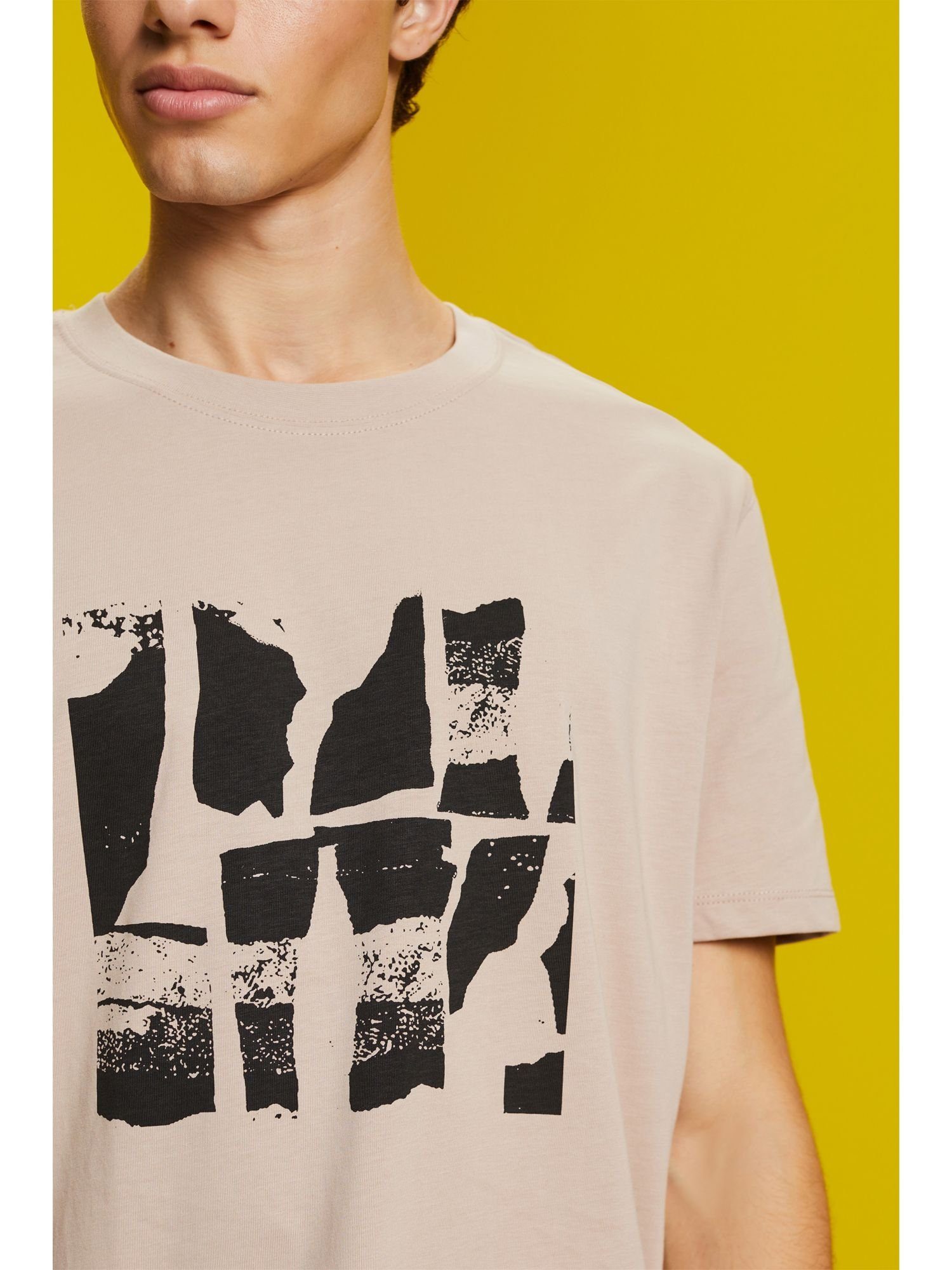 Frontprint, Baumwolle DUSTY Esprit mit 100% (1-tlg) T-Shirt BEIGE T-Shirt